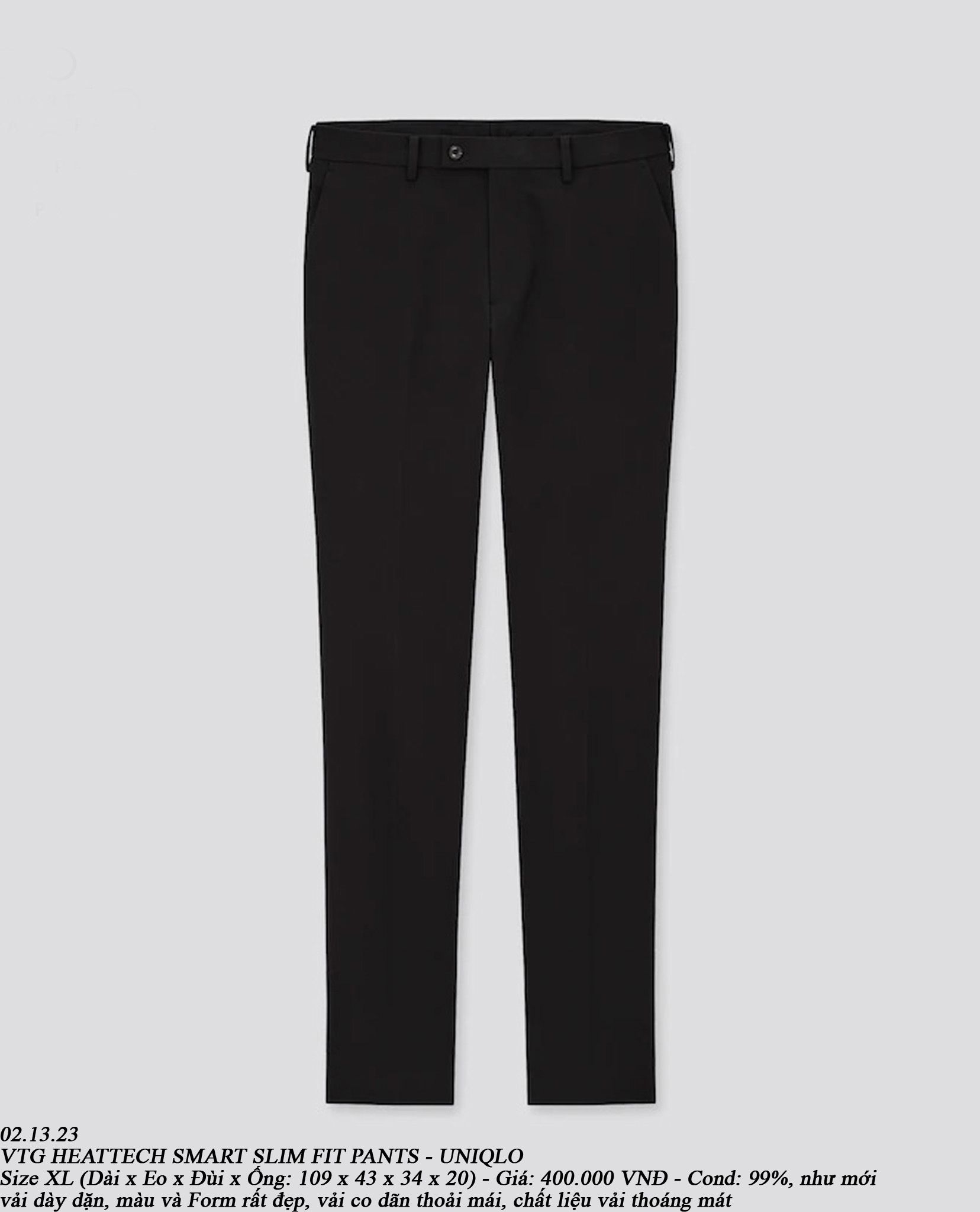 02.13.23 - VTG HEATTECH SMART SLIM PANTS - UNIQLO