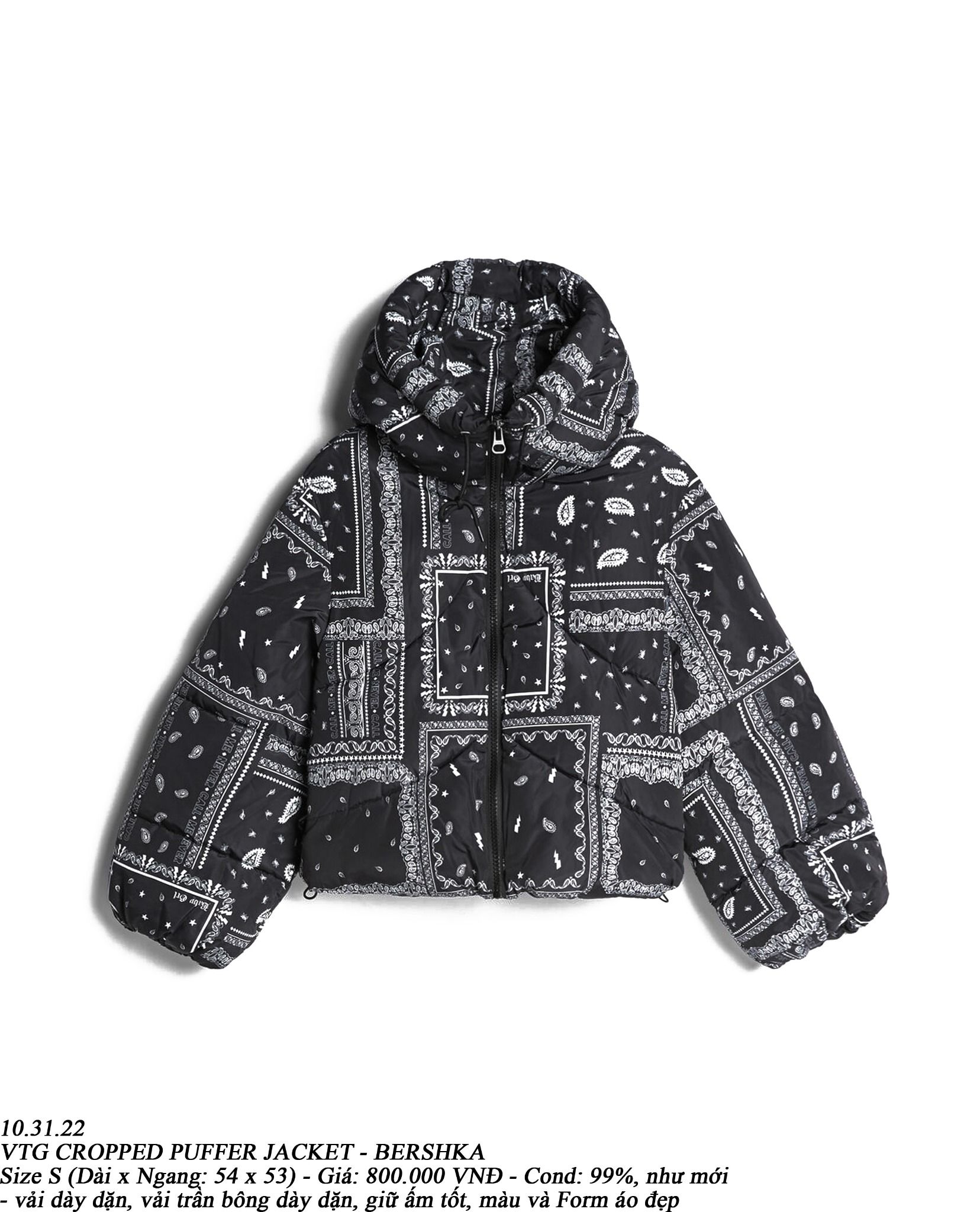 10.31.22 - VTG CROPPED PUFFER JACKET - BERSHKA
