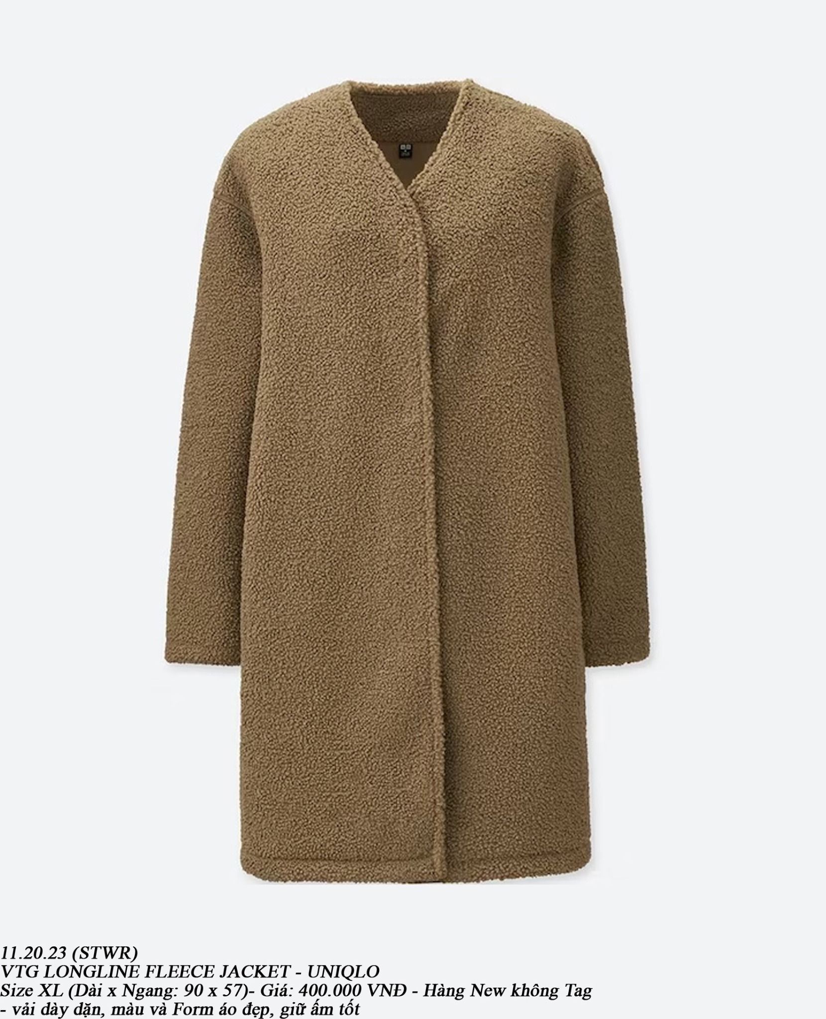 11.20.23 - VTG LONGLINE FLEECE JACKET - UNIQLO