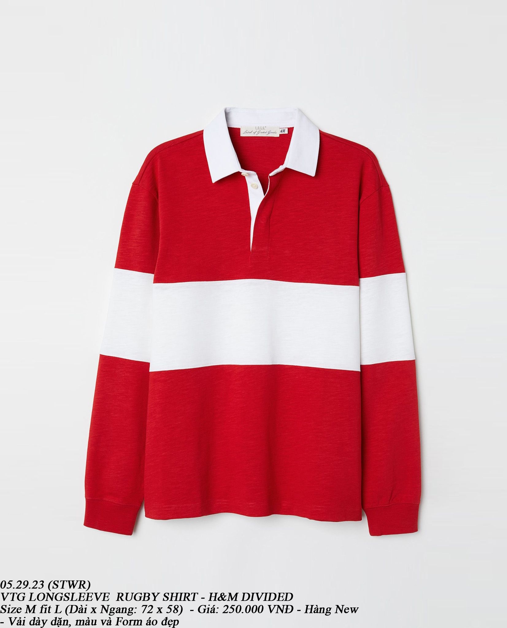 05.29.23 (STWR) - VTG LONGSLEEVE RUGBY SHIRT - H&M DIVIDED