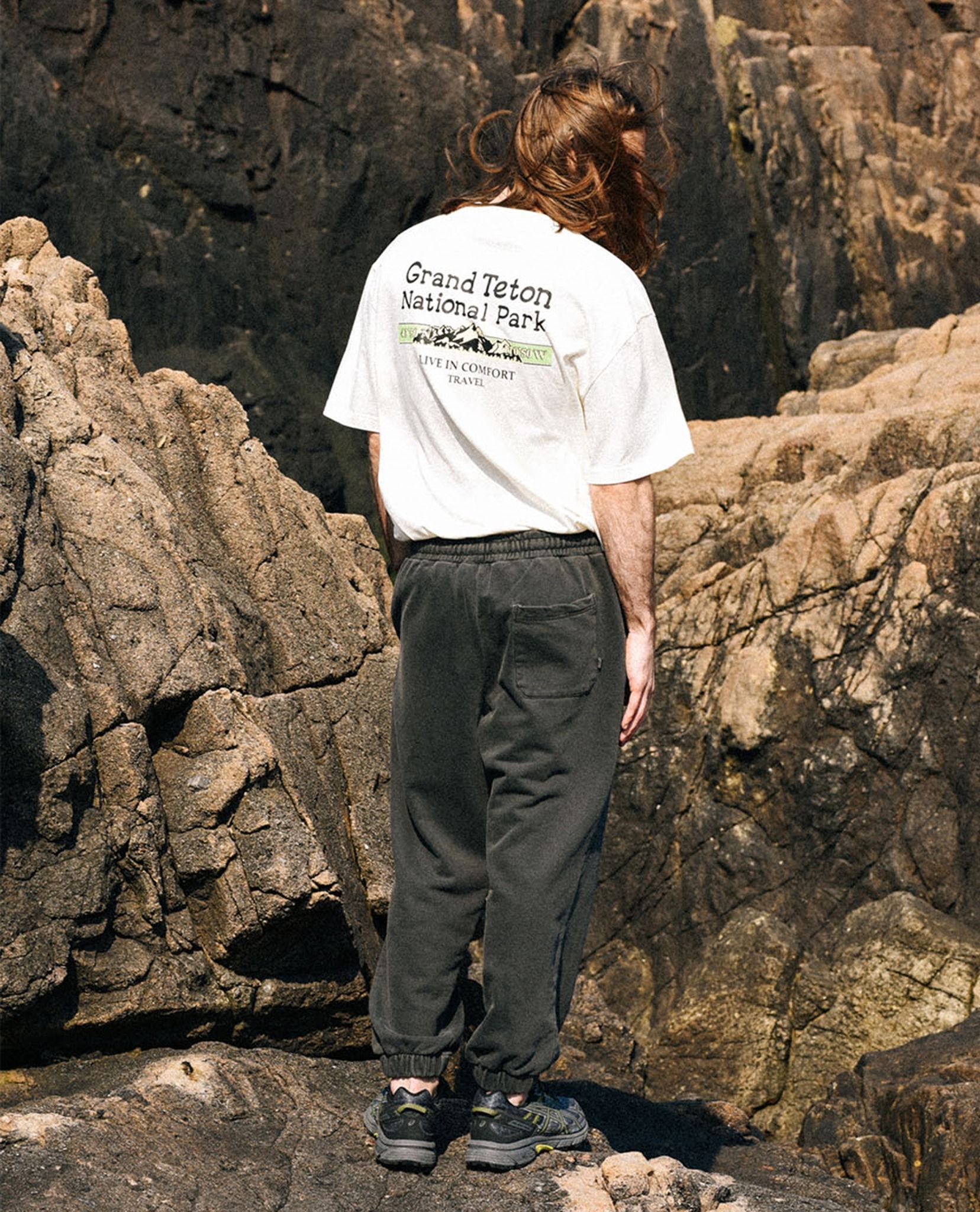 PIGMENT WASHED JOGGER SWEAT PANTS - TRAVEL