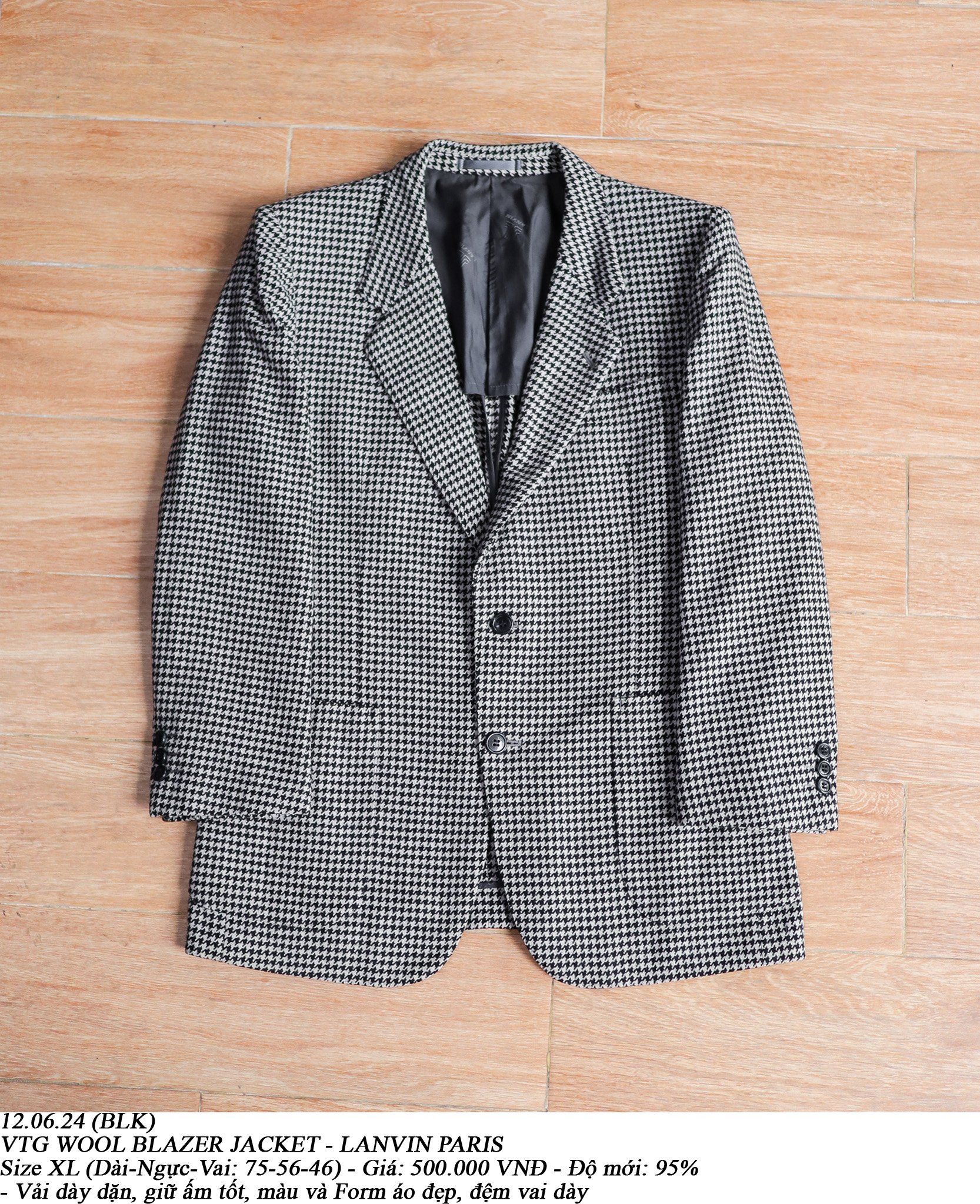 12.06.24 - VTG WOOL BLAZER JACKET - LANVIN PARIS