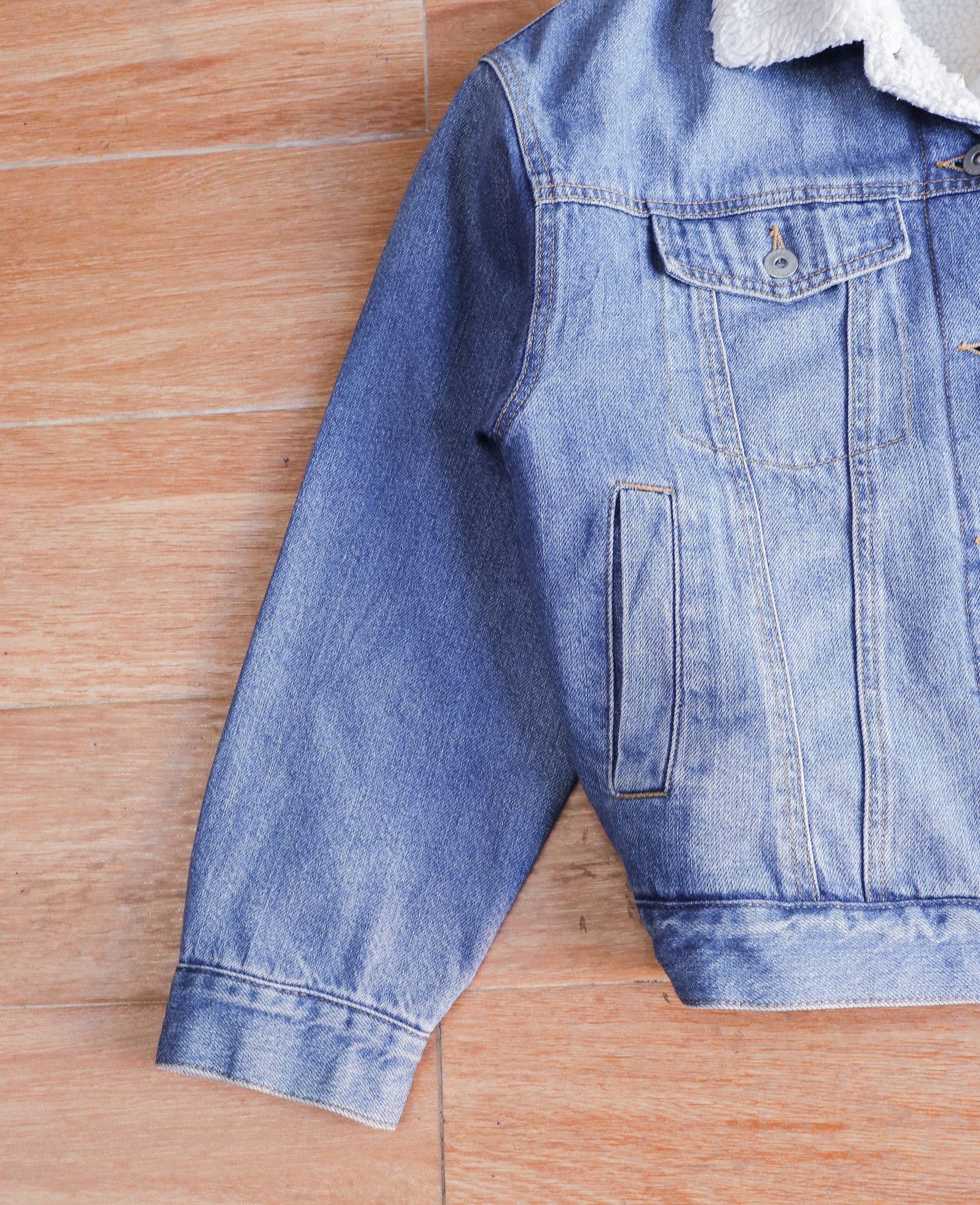 11.17.24 - VTG CROPPED SHERPA LINED DENIM JACKET - GU by UNIQLO