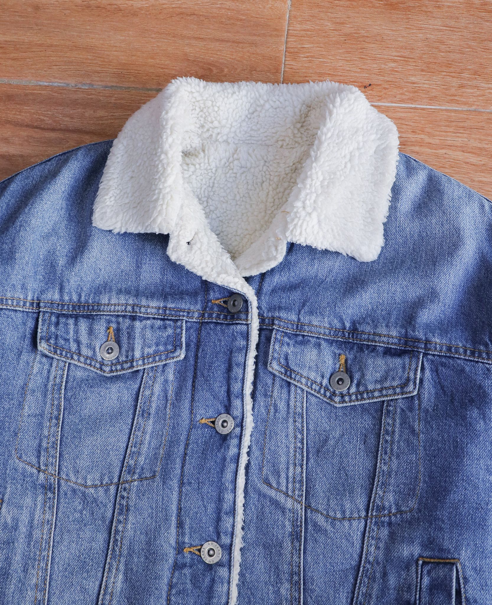 11.17.24 - VTG CROPPED SHERPA LINED DENIM JACKET - GU by UNIQLO