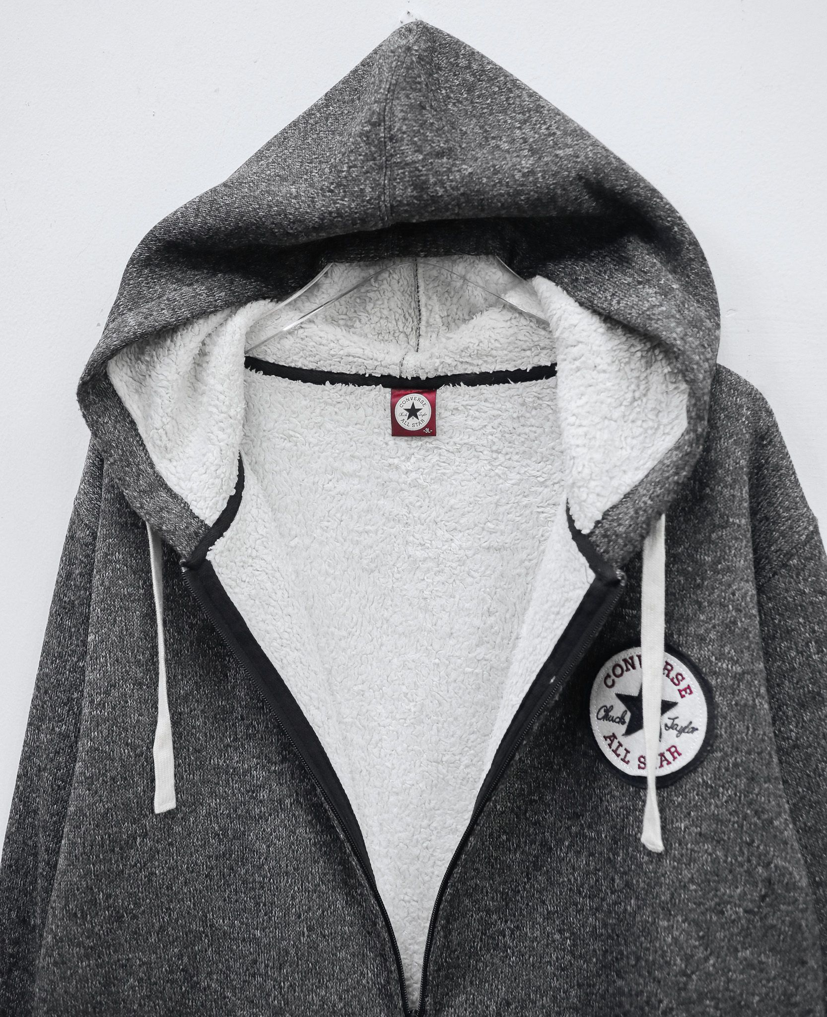 12.11.24 - VTG FLEECE LINED KNIT ZIP UP HOODIE - CONVERSE