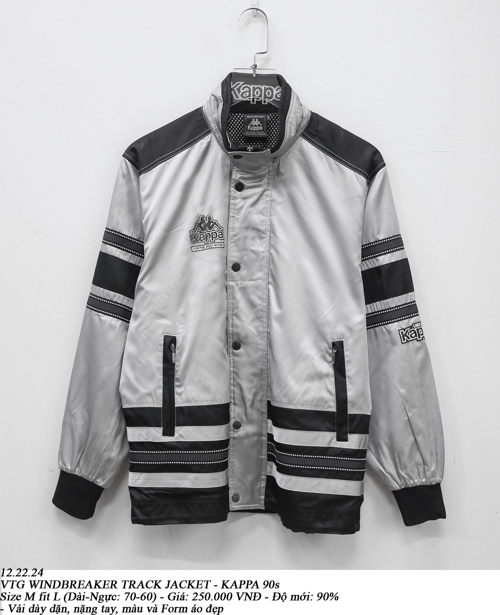 12.22.24 - VTG WINDBREAKER TRACK JACKET - KAPPA 90s