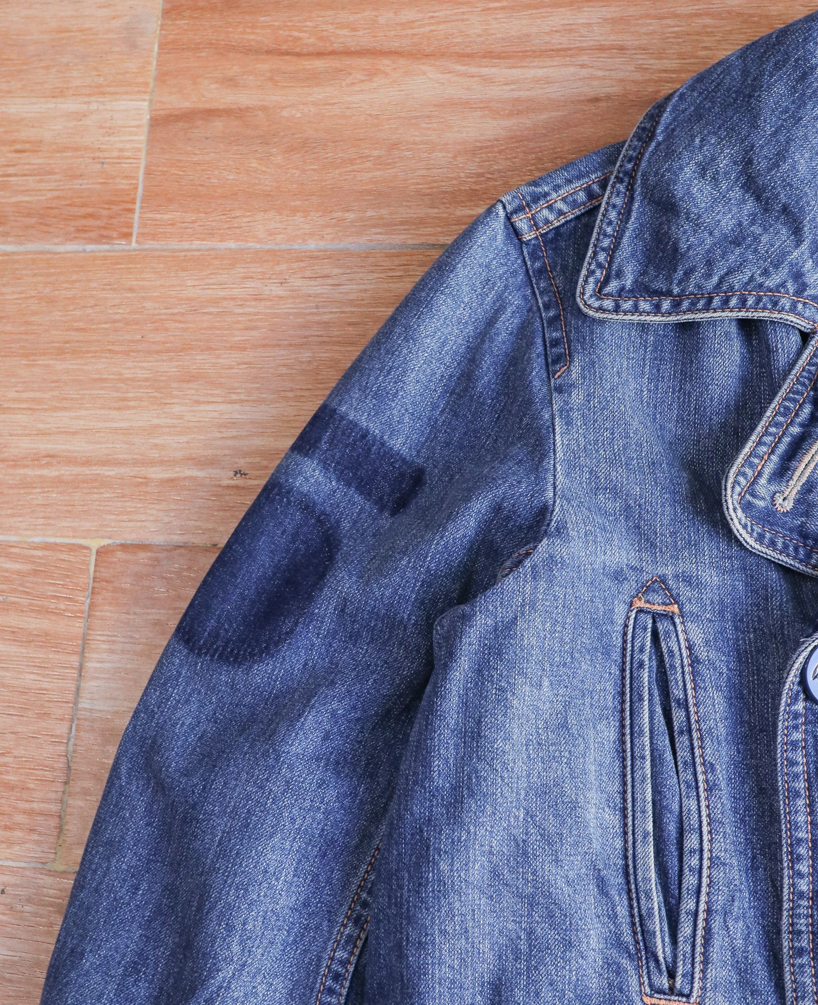 11.17.24 - VTG DOUBLE BREASTED SHERPA LINED DENIM JACKET - RNA INC