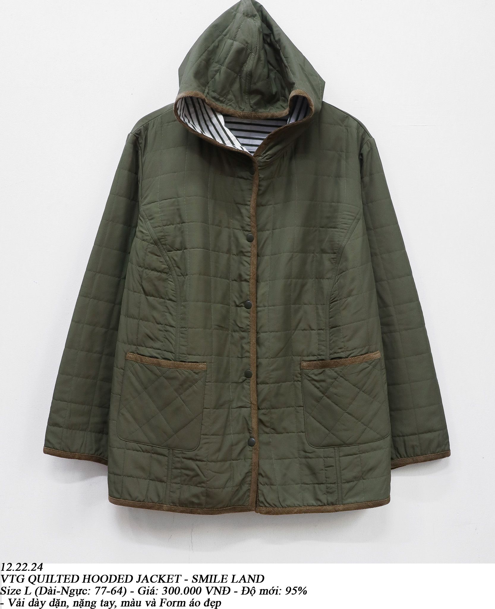 12.22.24 - VTG QUILTED HOODED JACKET - SMILE LAND