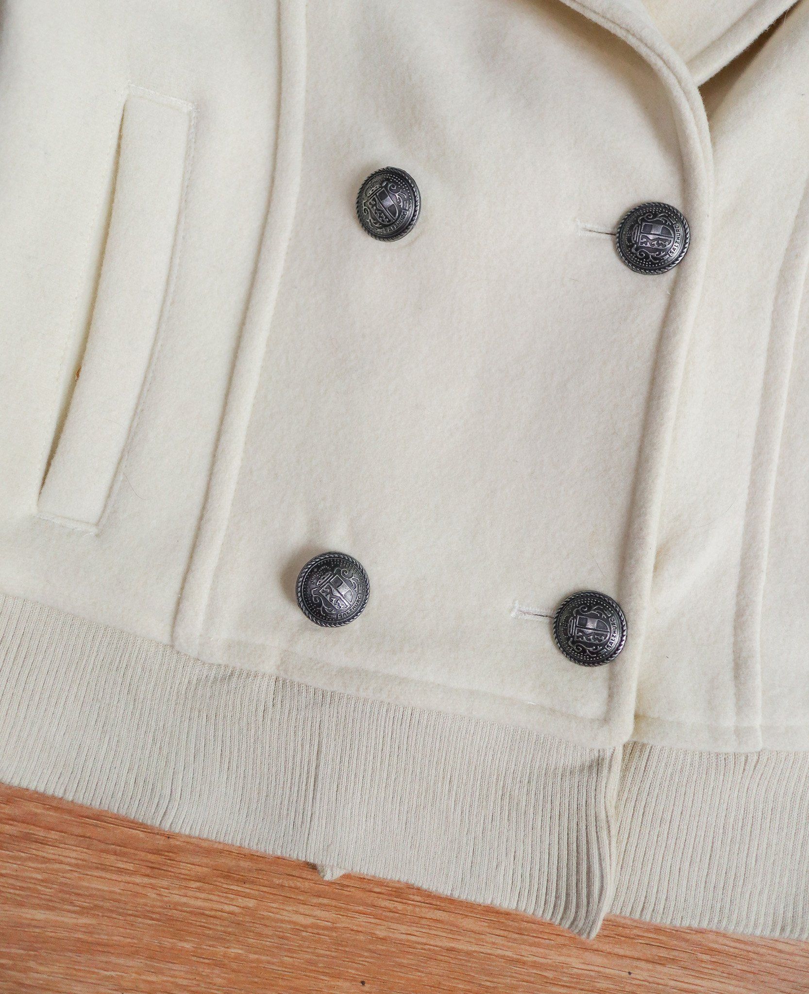 12.06.24 - VTG DOUBLE BREASTED CROPPED WOOL JACKET - H.S.N