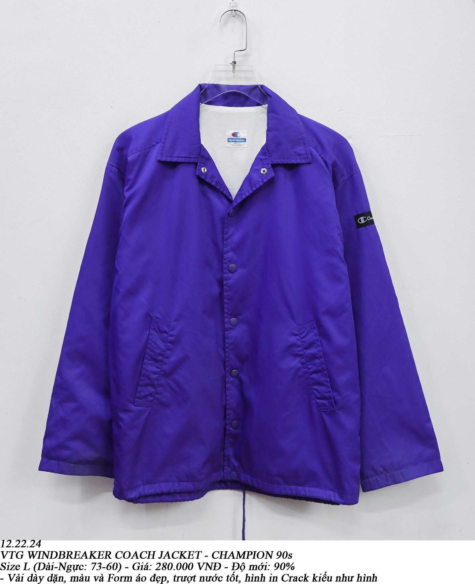 12.22.24 - VTG WINDBREAKER COAT JACKET - CHAMPION 90s