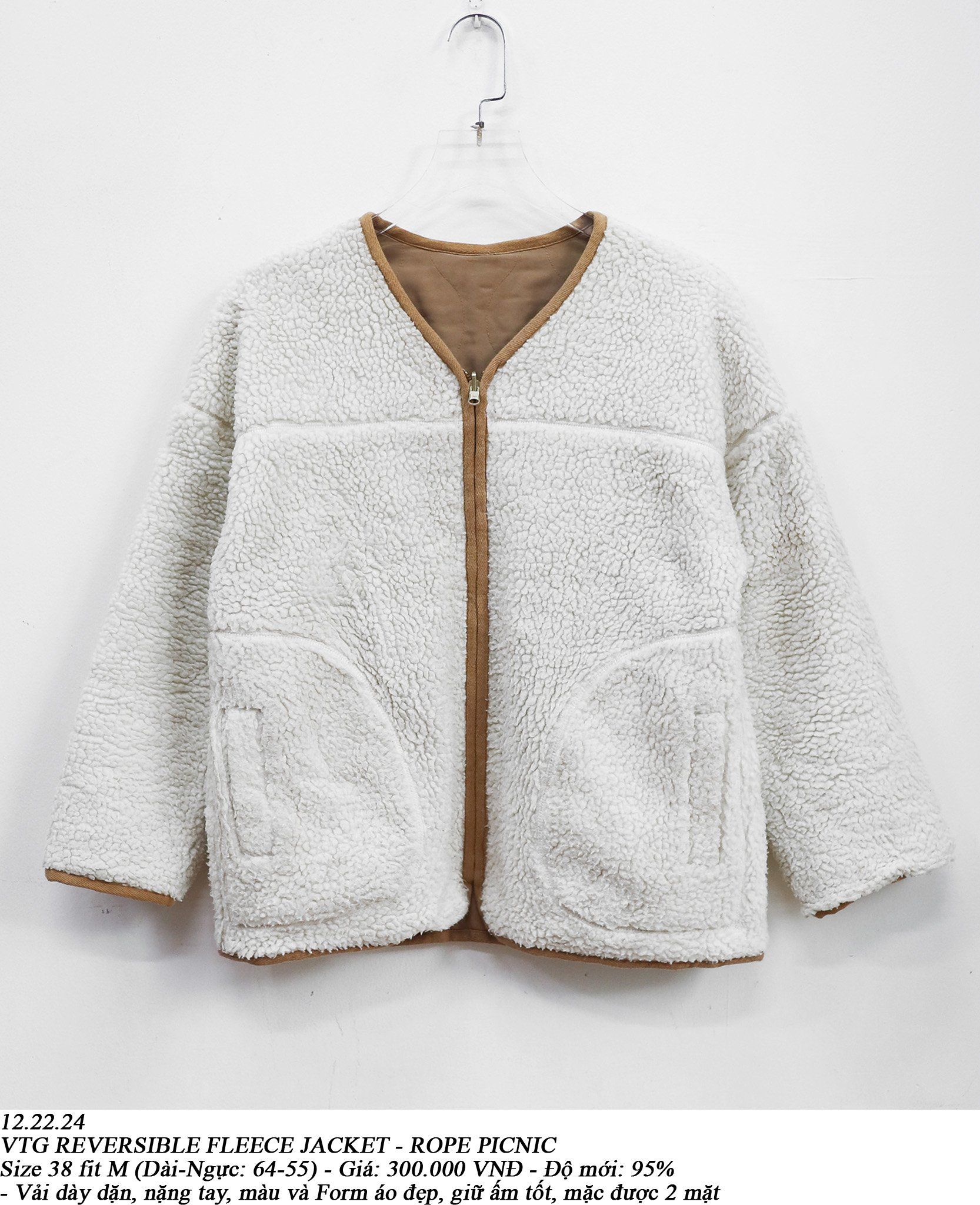 12.22.24 - VTG REVERSIBLE FLEECE JACKET - ROPE PICNIC