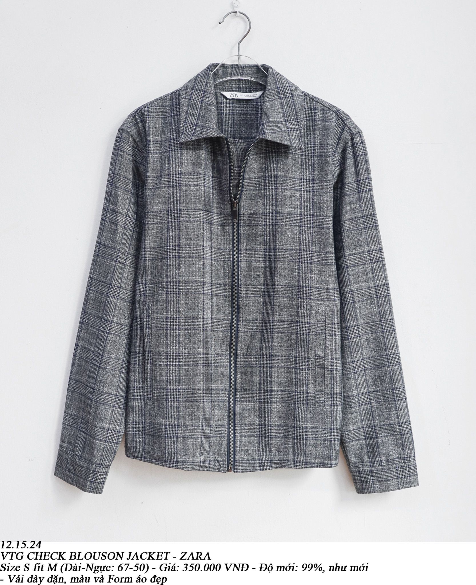 12.15.24 - VTG CHECK BLOUSON JACKET - ZARA