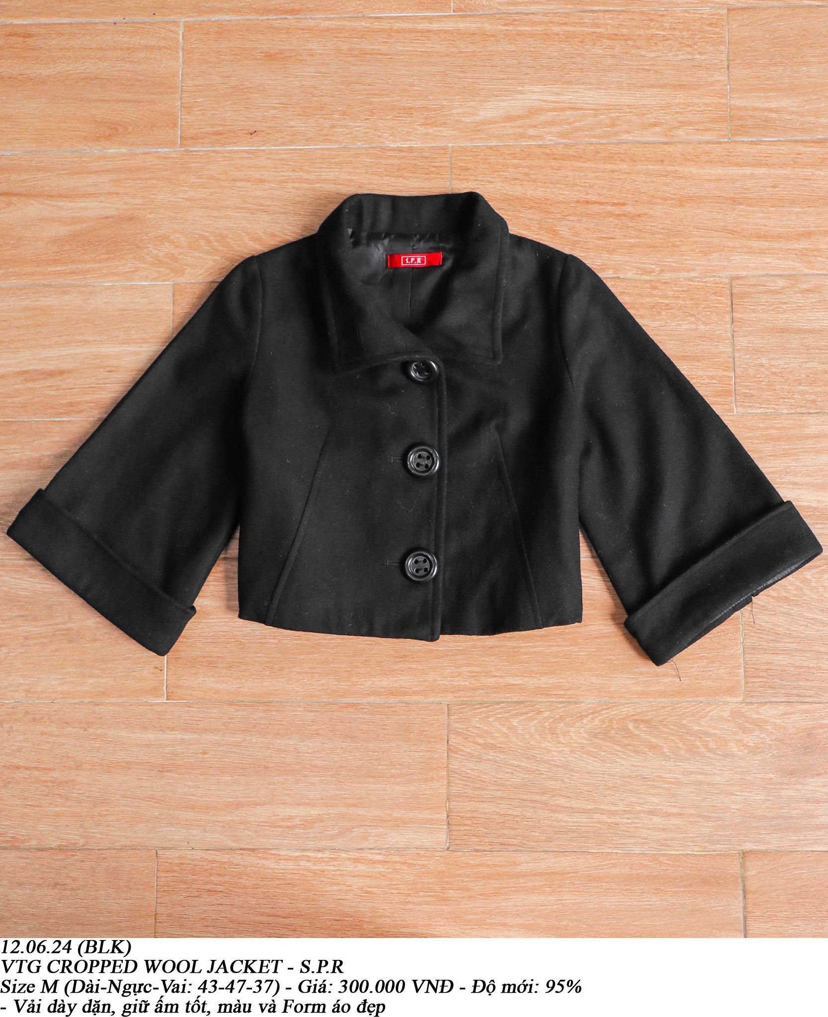 12.06.24 - VTG CROPPED WOOL JACKET - S.P.R