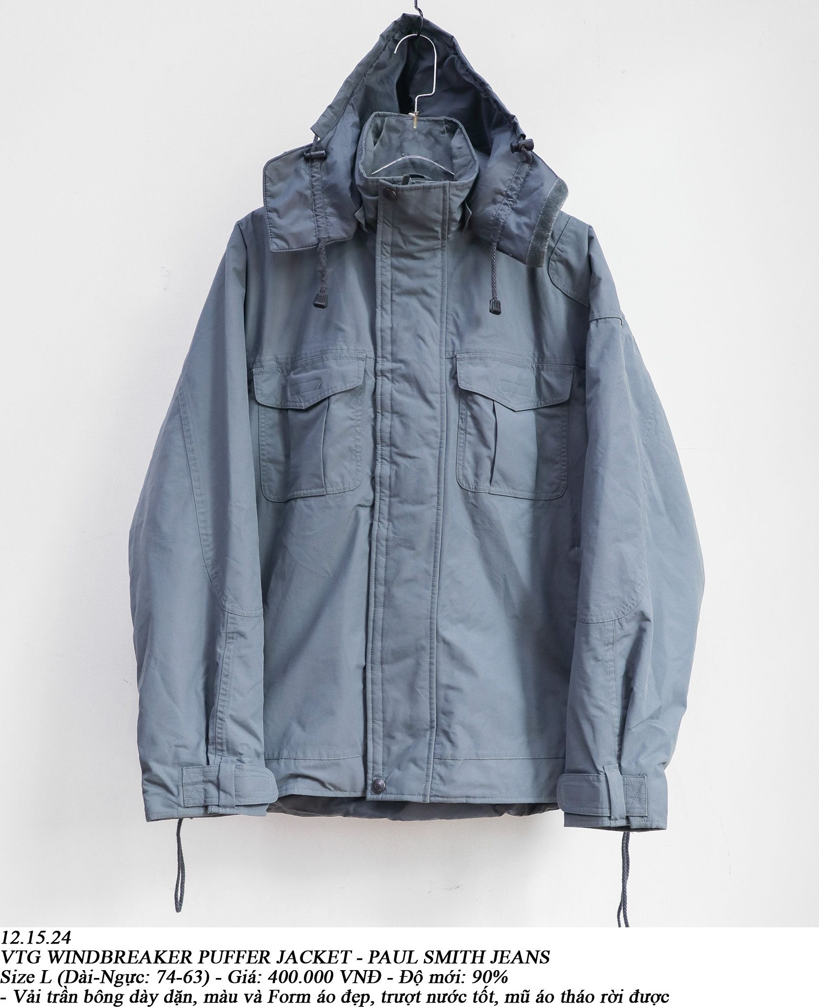 12.15.24 - VTG WINDBREAKER PUFFER JACKET - PAUL SMITH JEANS