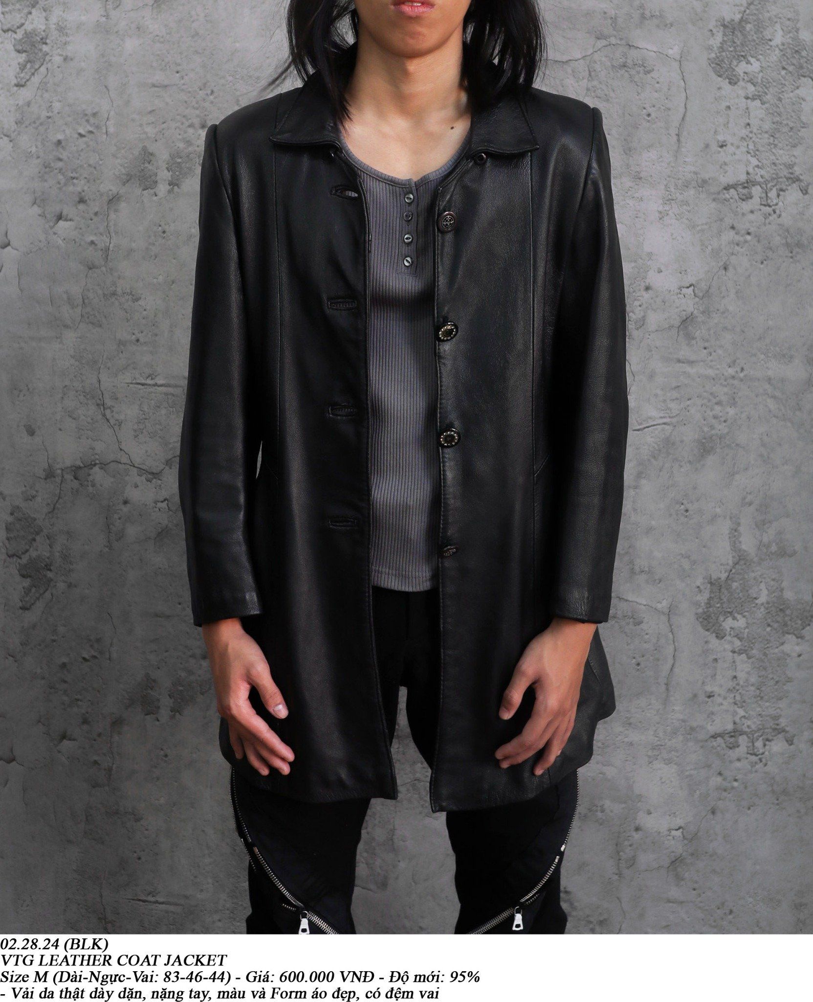 02.28.24 - VTG LEATHER COAT JACKET