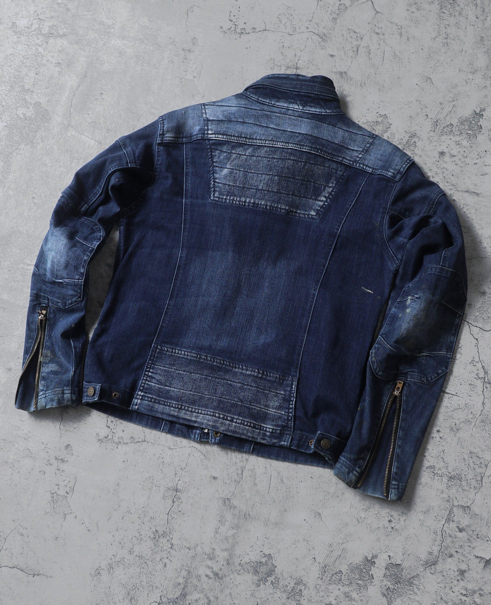 02.28.24 - VTG CROPPED BIKER DENIM JACKET - IWZ X FIELD CORE