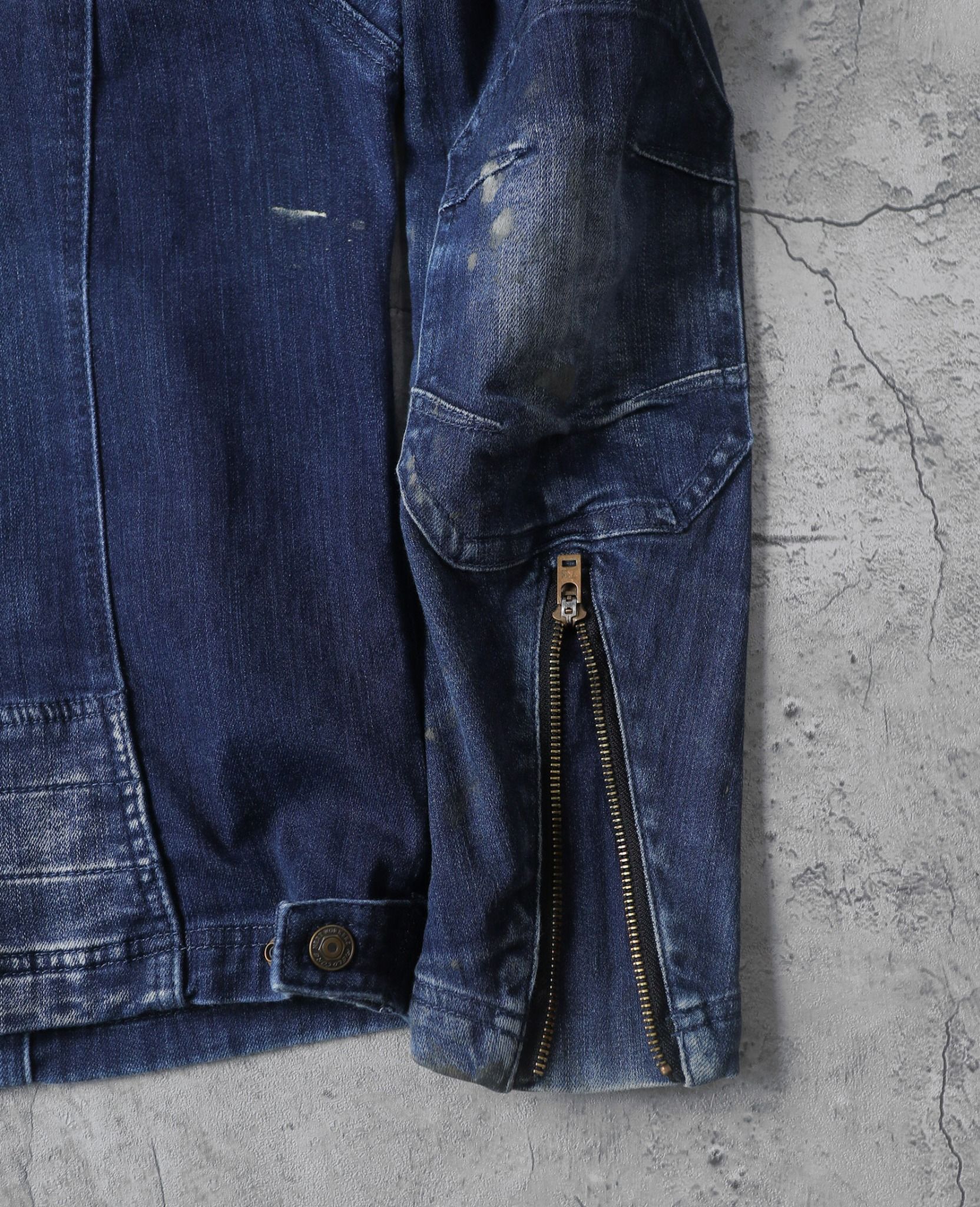 02.28.24 - VTG CROPPED BIKER DENIM JACKET - IWZ X FIELD CORE