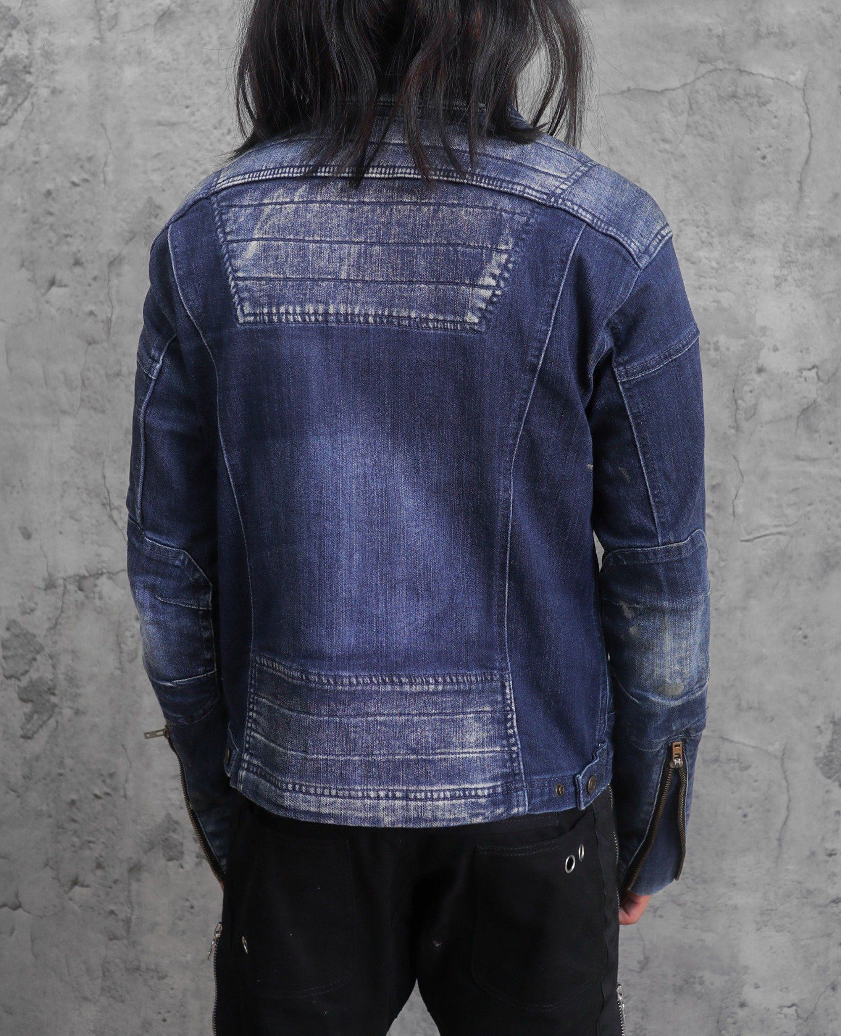 02.28.24 - VTG CROPPED BIKER DENIM JACKET - IWZ X FIELD CORE
