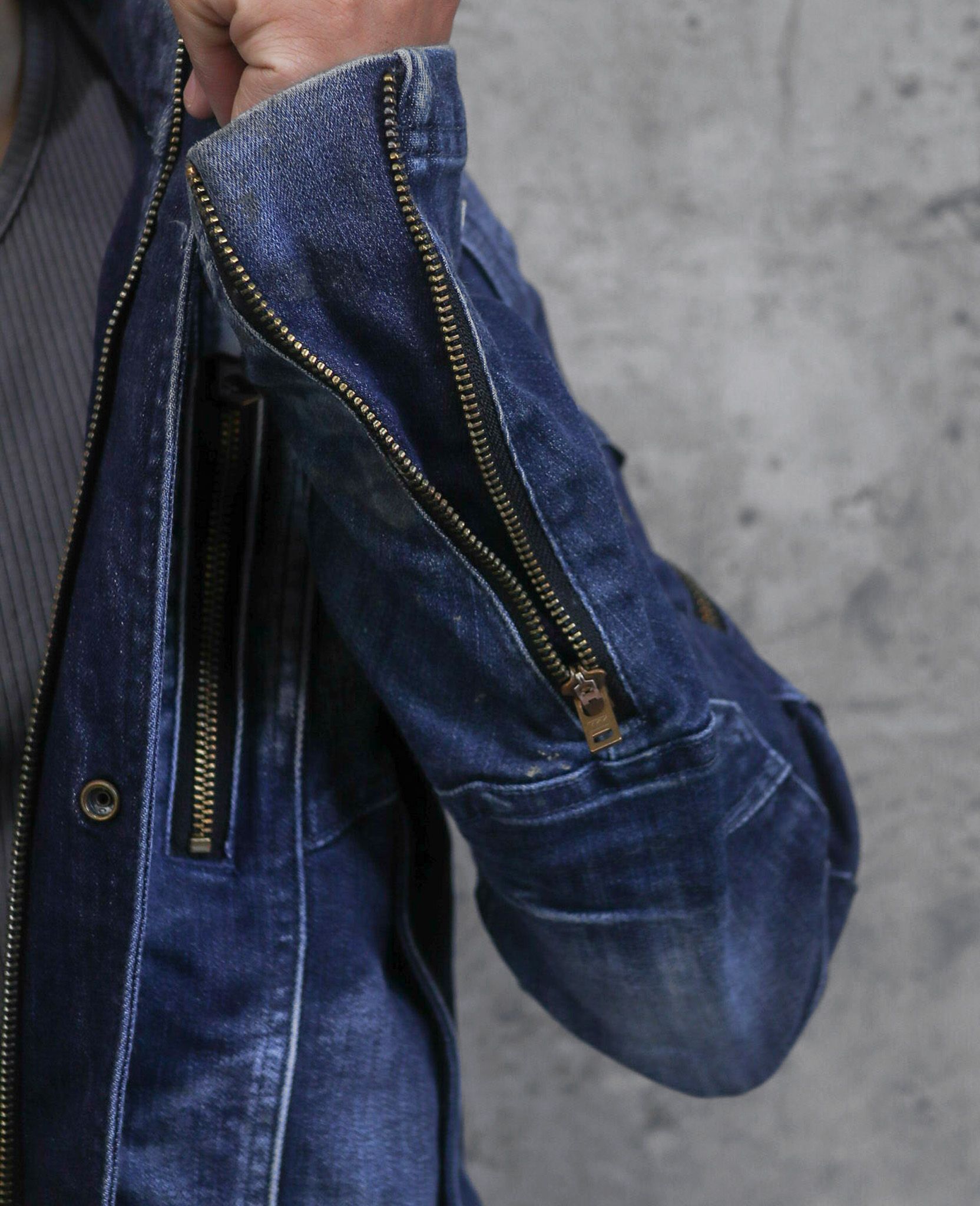 02.28.24 - VTG CROPPED BIKER DENIM JACKET - IWZ X FIELD CORE