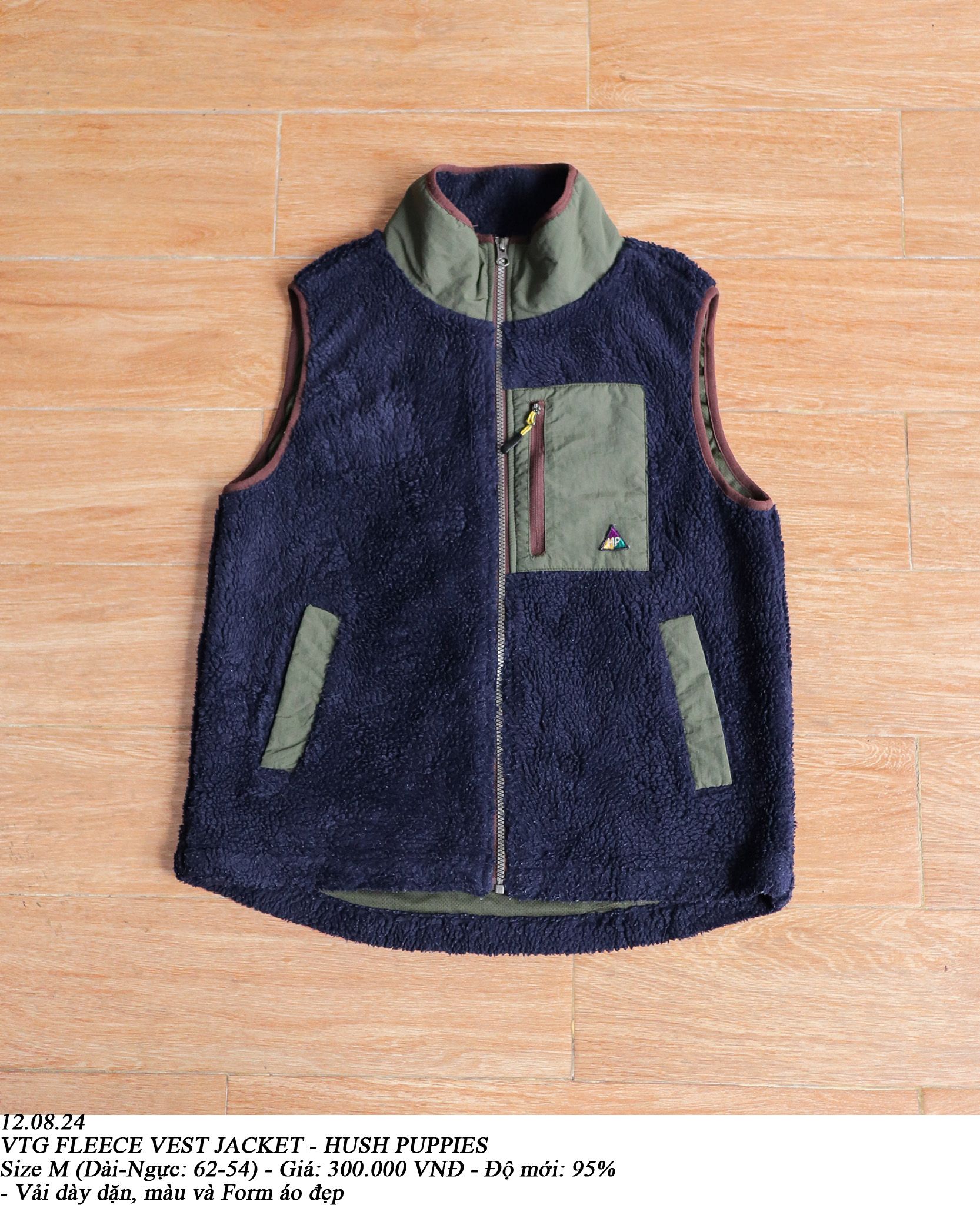 12.08.24 - VTG FLEECE VEST JACKET - HUSH PUPIES