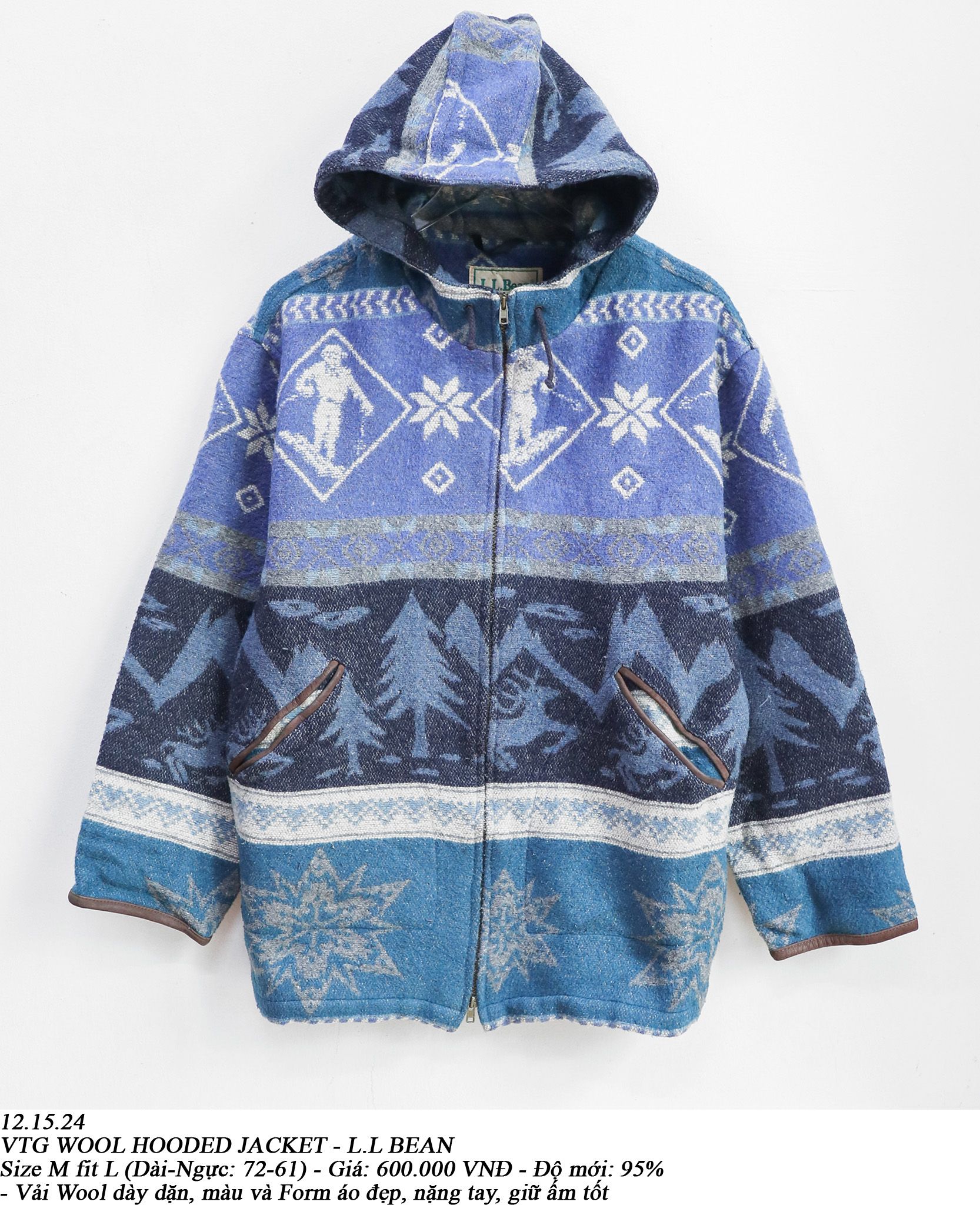 12.15.24 - VTG WOOL HOODED JACKET - L.L.BEAN