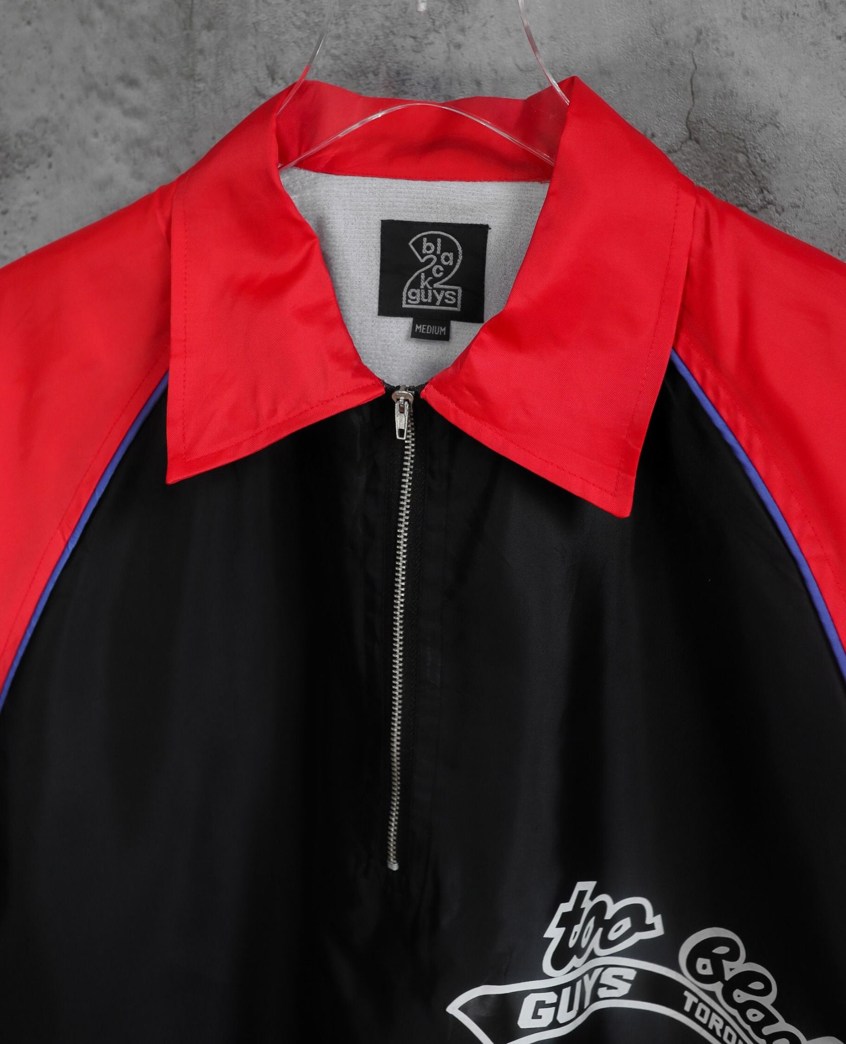 11.03.23 - VTG QUARTER ZIP BASEBALL JACKET - BLACK GUYS