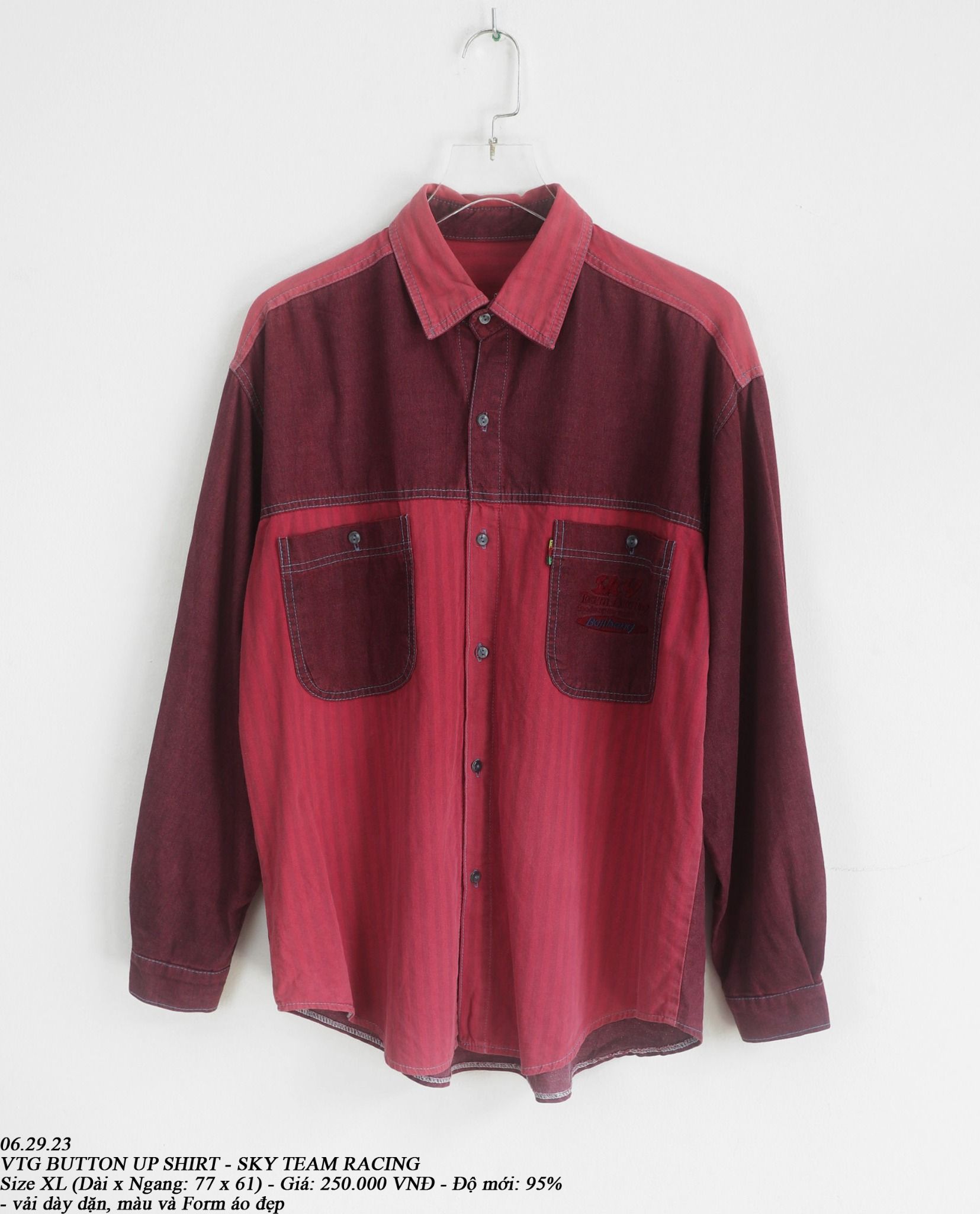 06.29.23 - VTG BUTTON UP SHIRT - SKY TEAM RACING