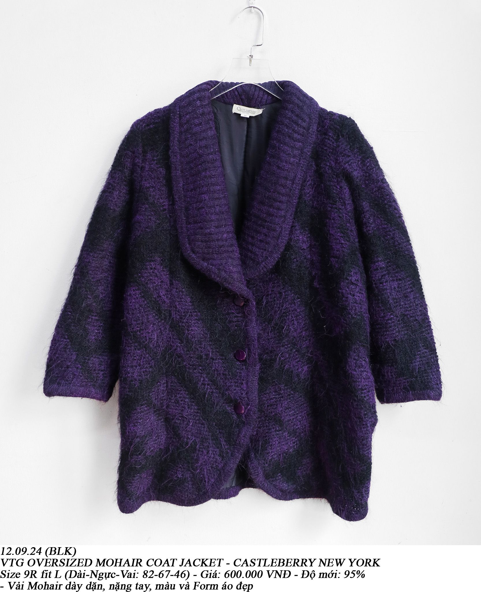 12.09.24 - VTG OVERSIZED MOHAIR COAT JACKET - CASTEBERRY NEW YORK
