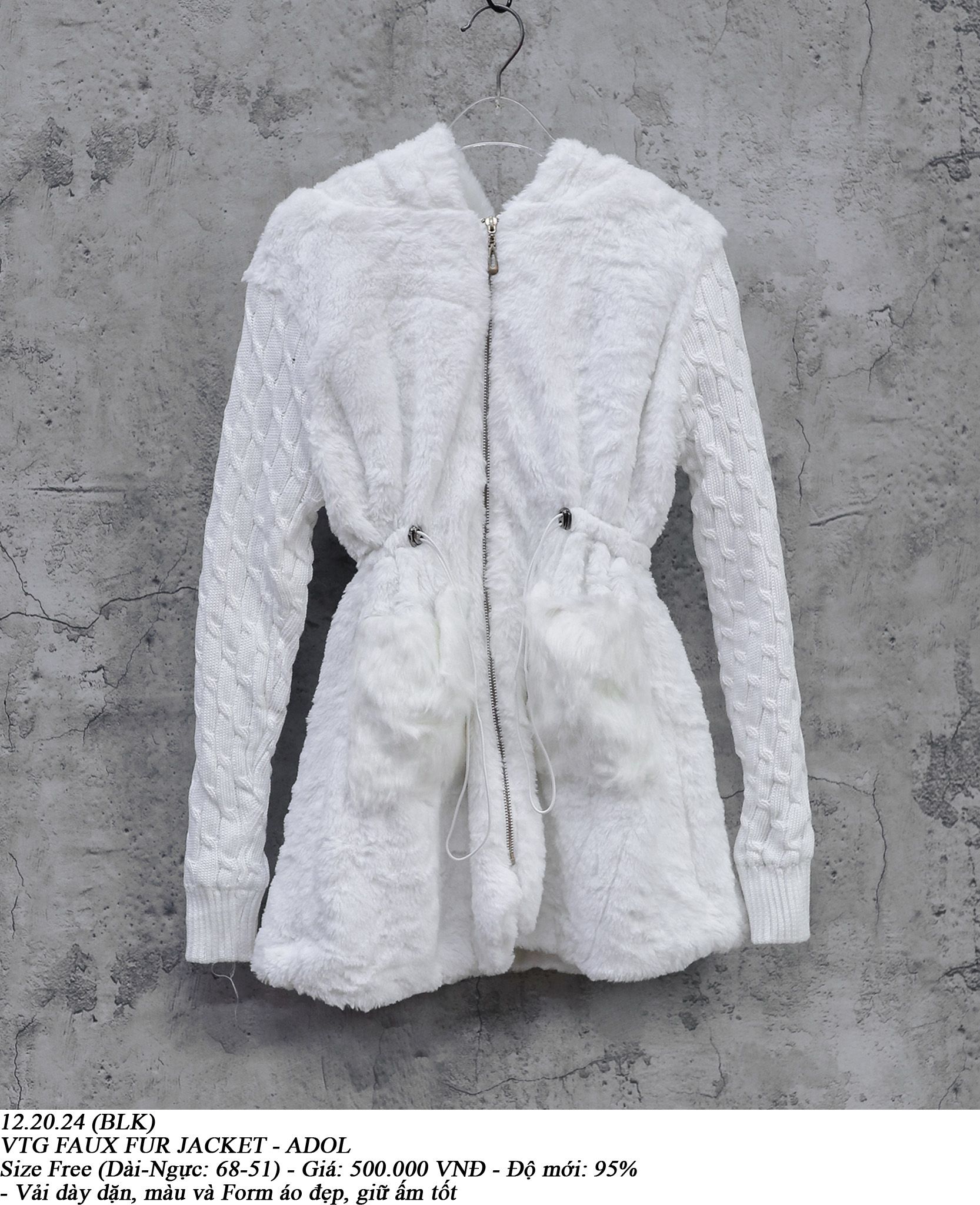 12.20.24 - VTG FAUX FUR JACKET - ADOL