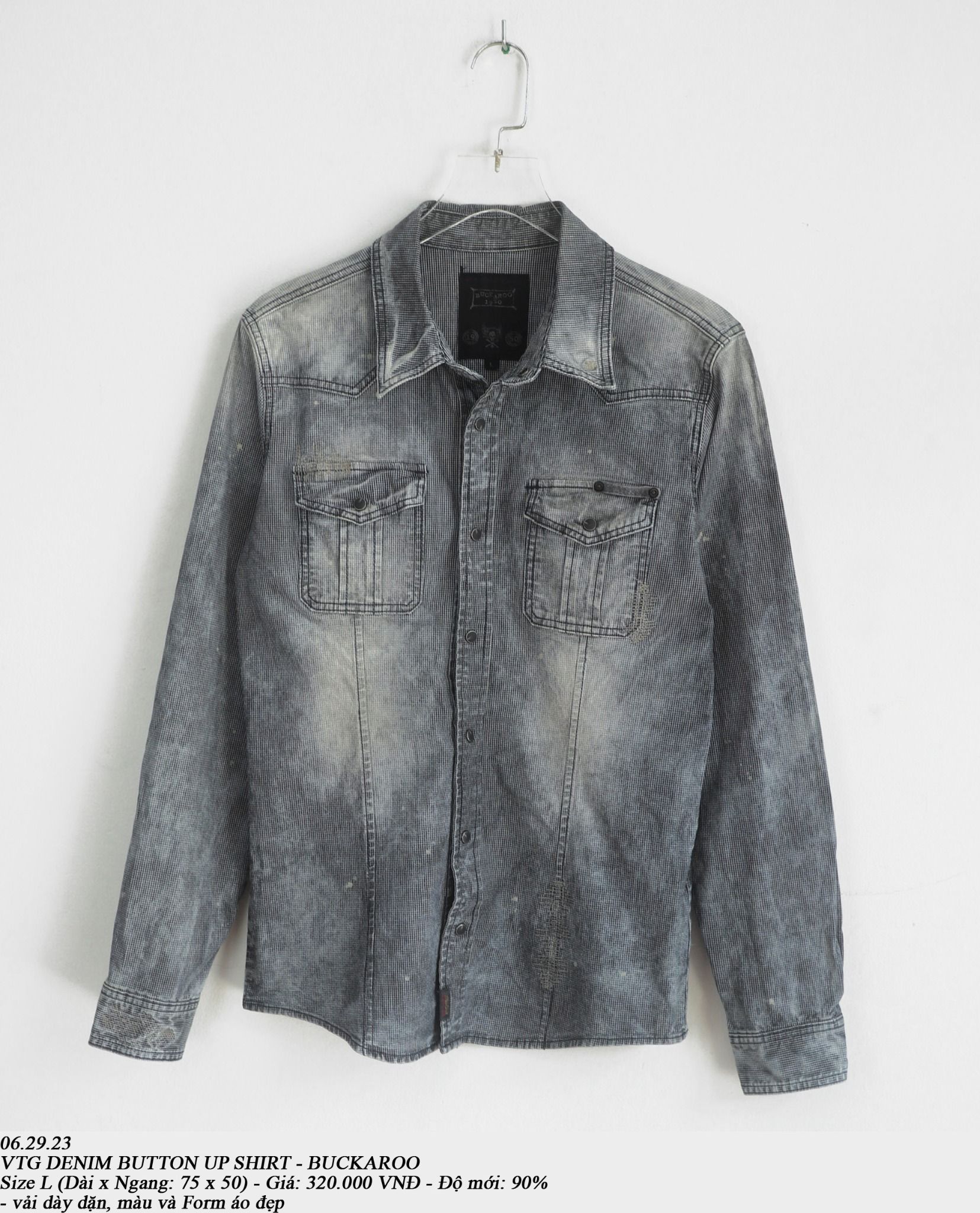 06.29.23 - VTG DENIM BUTTON UP SHIRT - BUCKAROO