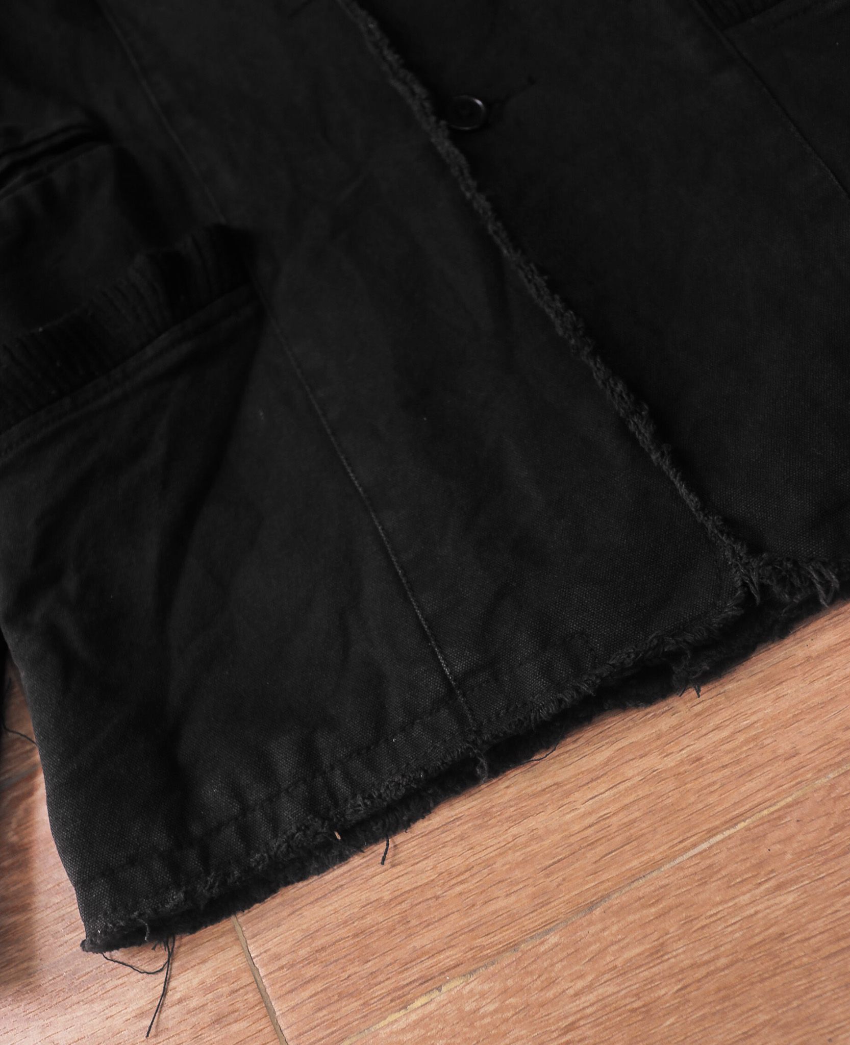 08.18.24 - VTG RAW CUT DENIM BLAZER JACKET - RE HYPHEN