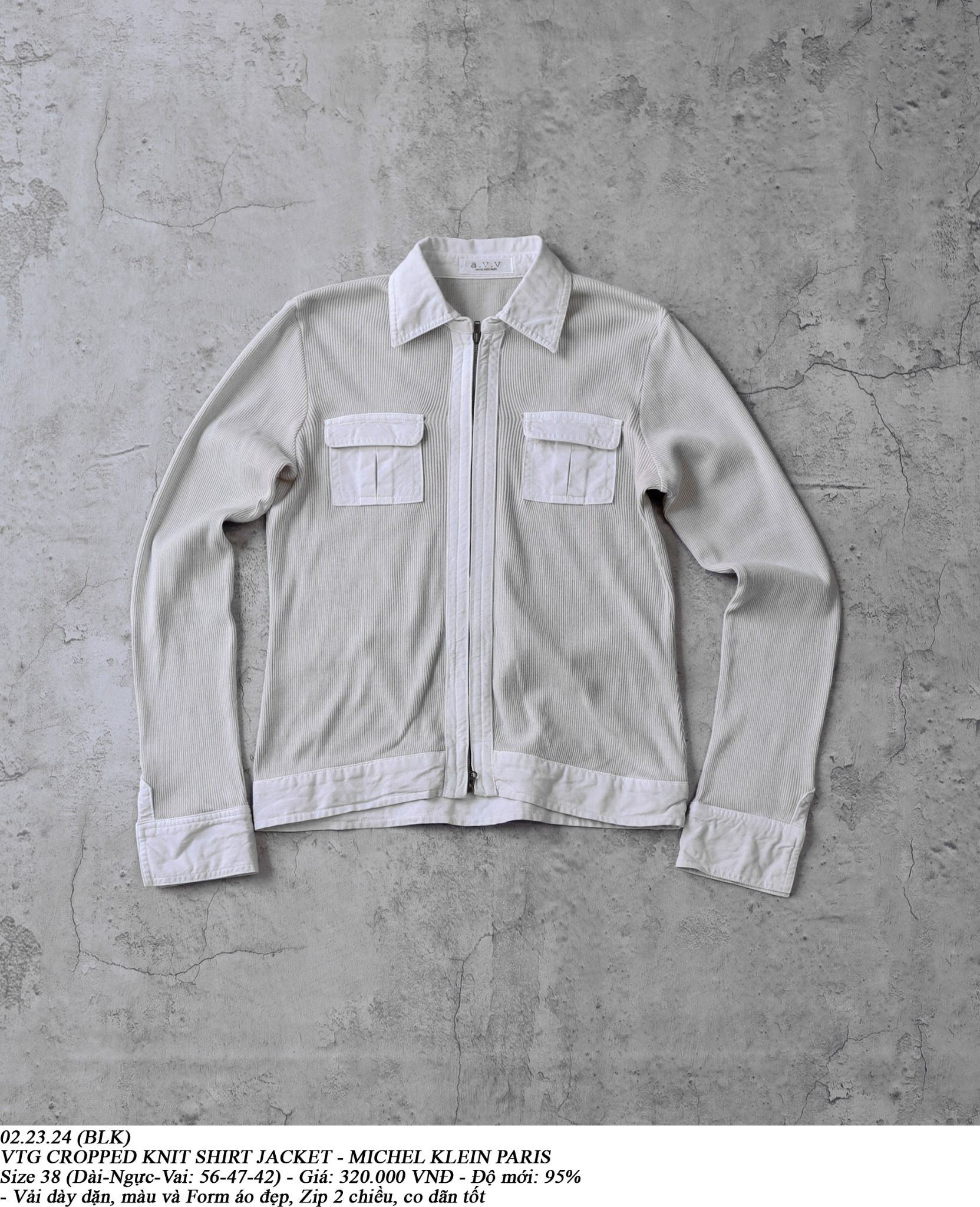 02.23.24 - VTG CROPPED KNIT SHIRT JACKET - MICHEL KLEIN PARIS