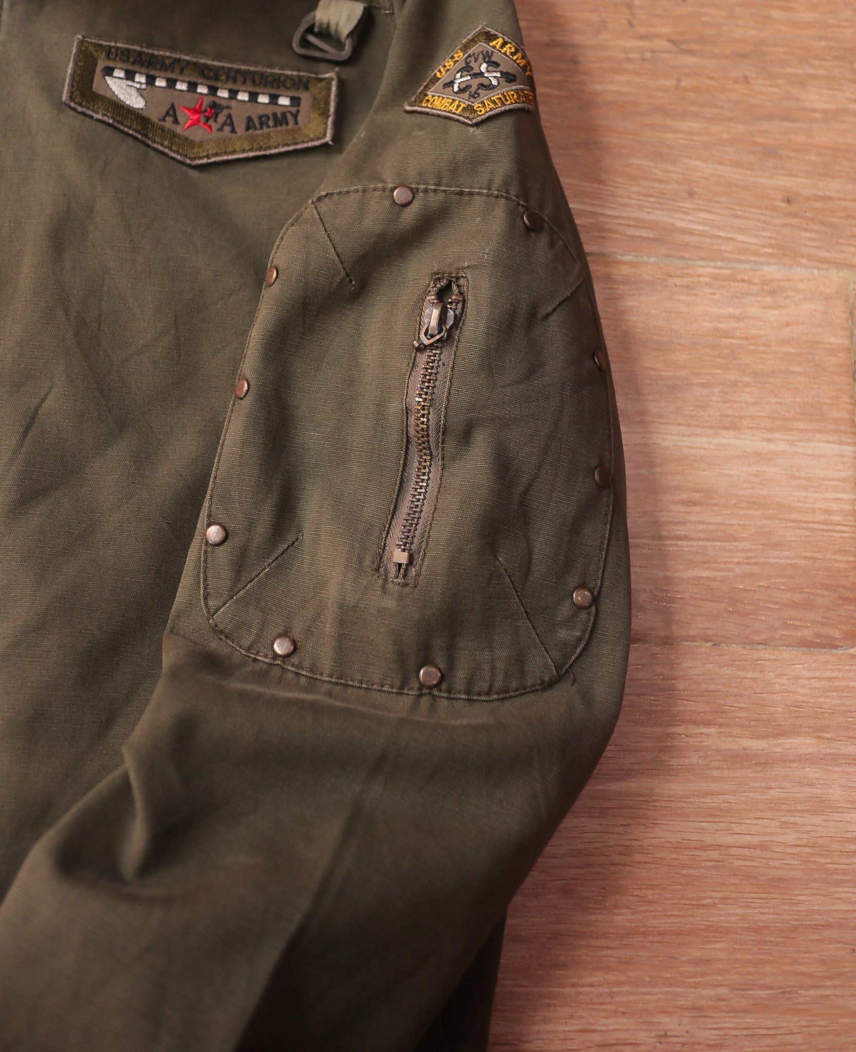 08.18.24 - VTG TWILL CROPPED MILITARY BOMBER JACKET - ARMY NAVY AIR FORCE