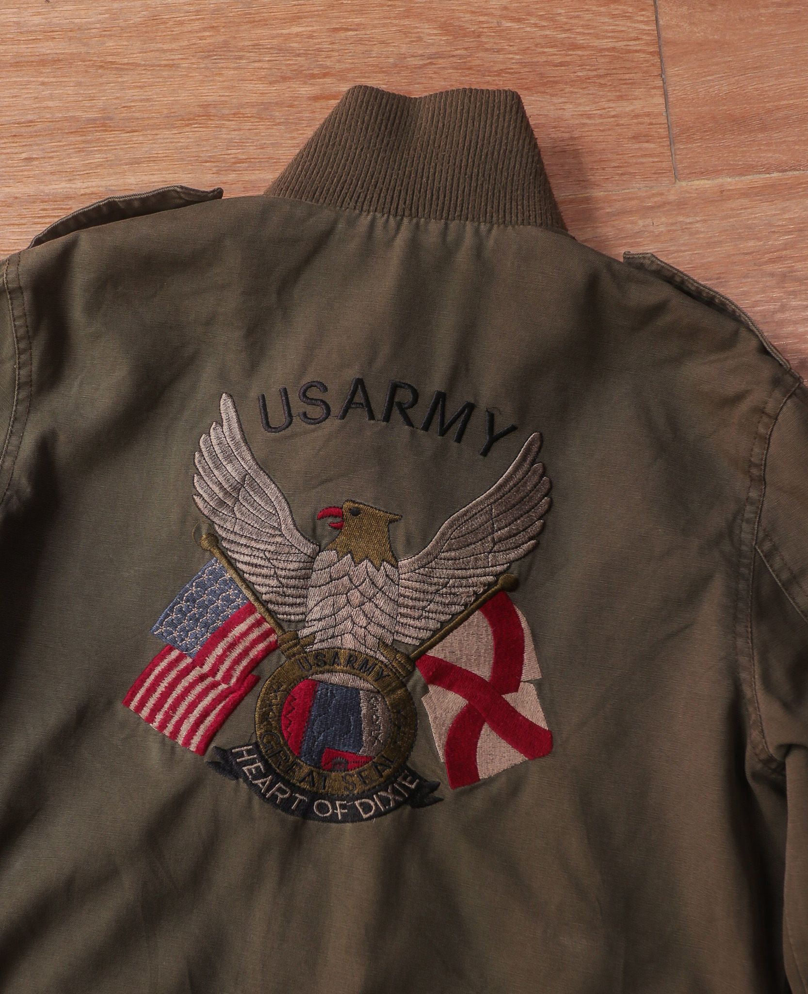 08.18.24 - VTG TWILL CROPPED MILITARY BOMBER JACKET - ARMY NAVY AIR FORCE