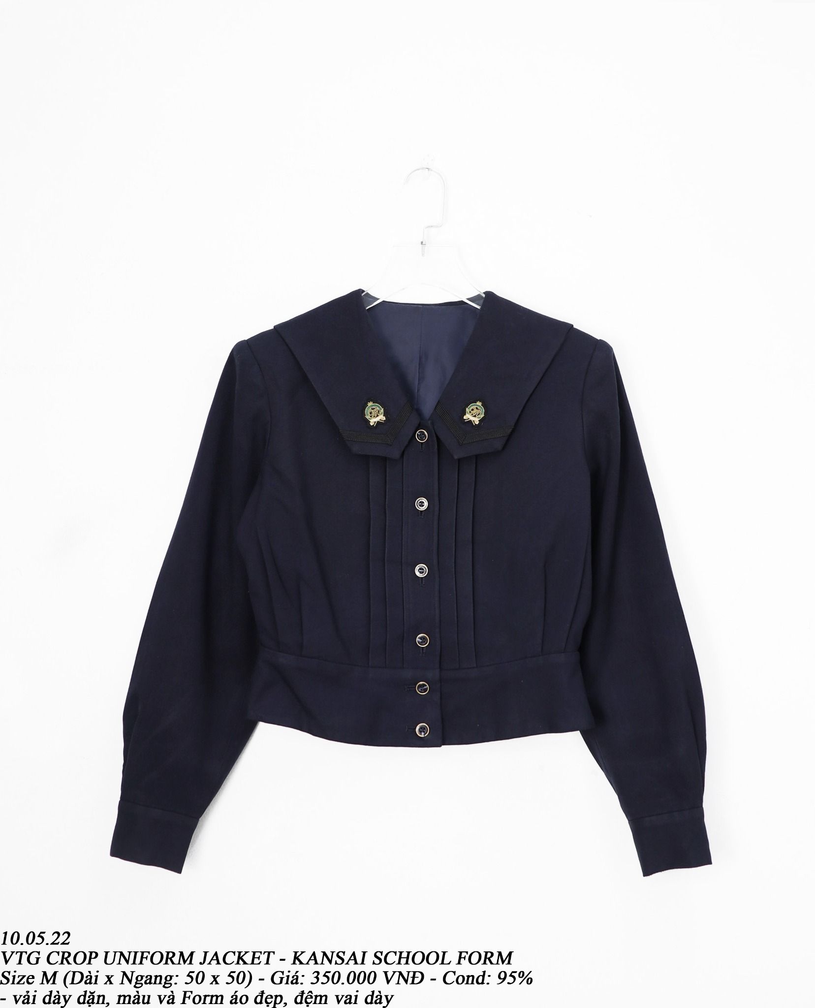 10.05.22 - VTG CROP UNIFORM JACKET - KANSAI SCHOOL FORM