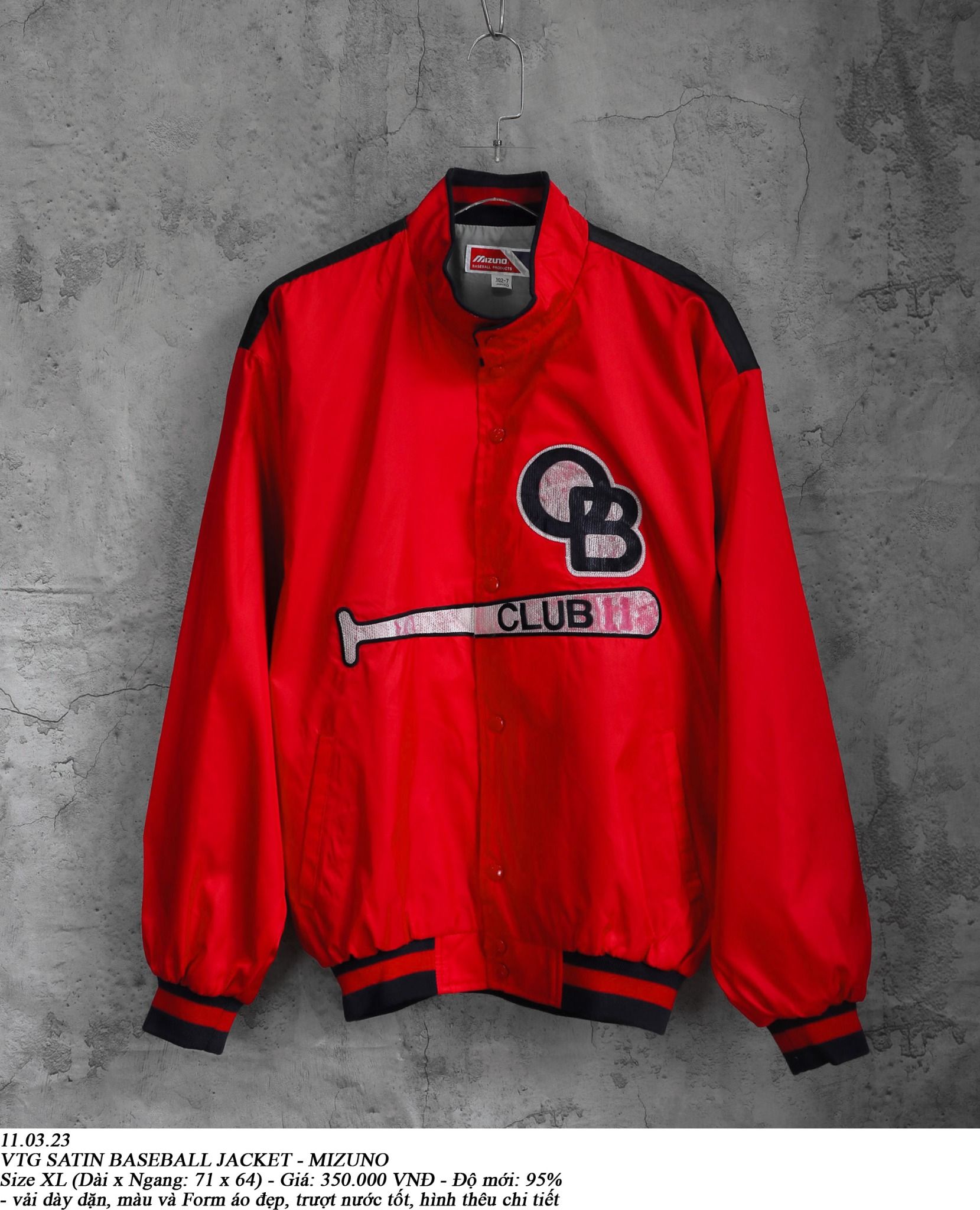 11.03.23 - VTG SATIN BASEBALL JACKET - MIZUNO