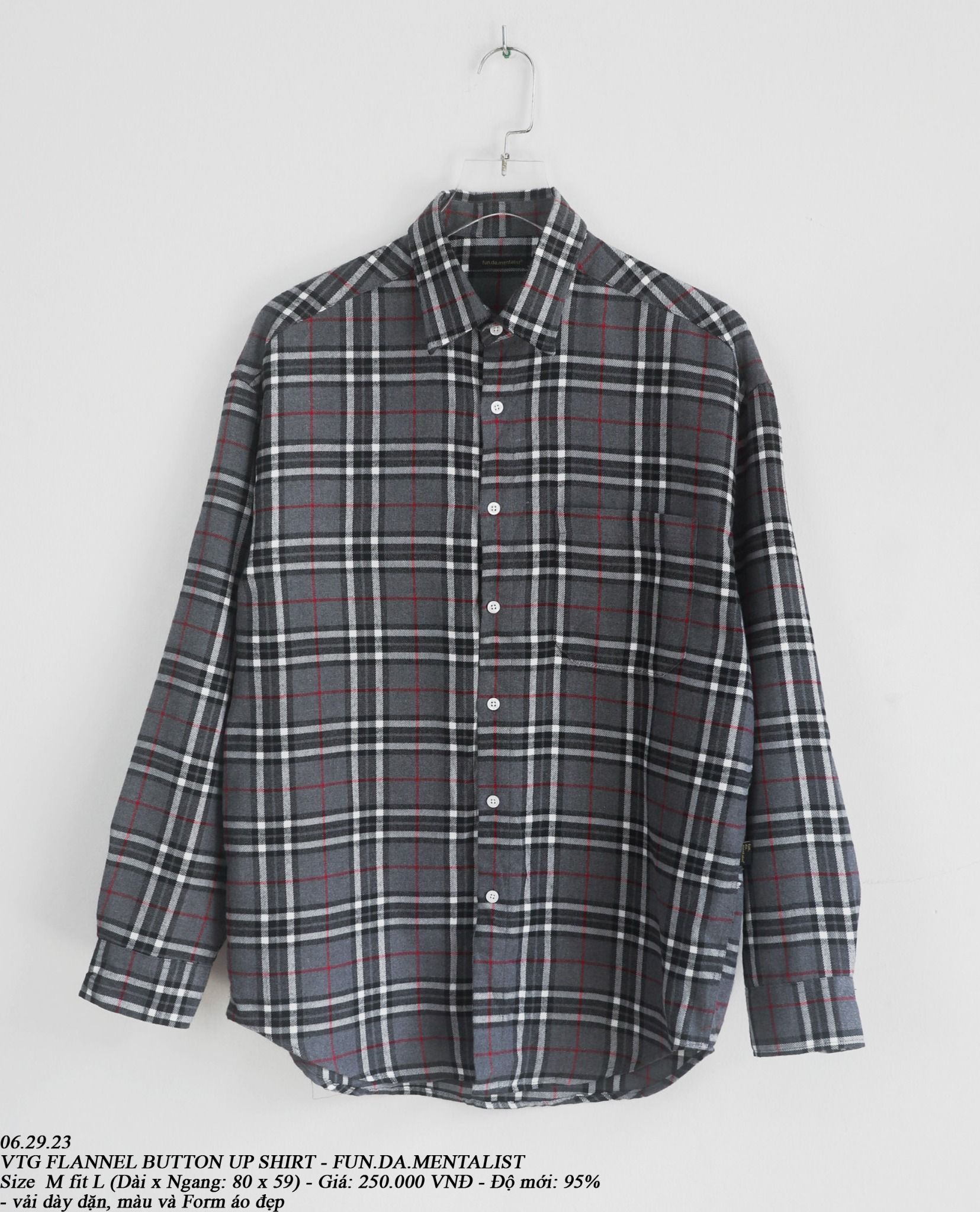 06.29.23 - VTG FLANNEL BUTTON UP SHIRT - FUN.DA.MENTALIST
