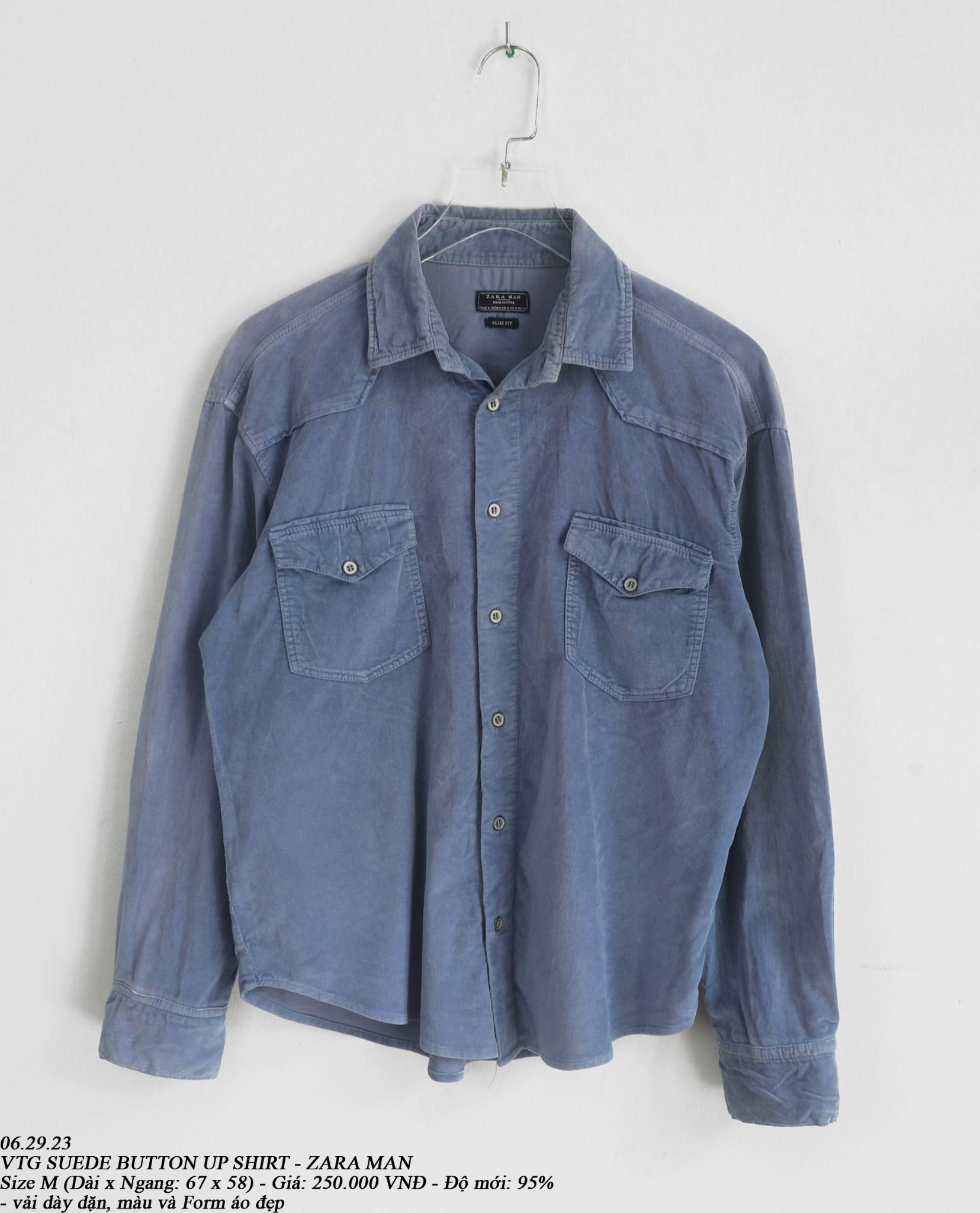 06.29.23 - VTG SUEDE BUTTON UP SHIRT - ZARA MAN
