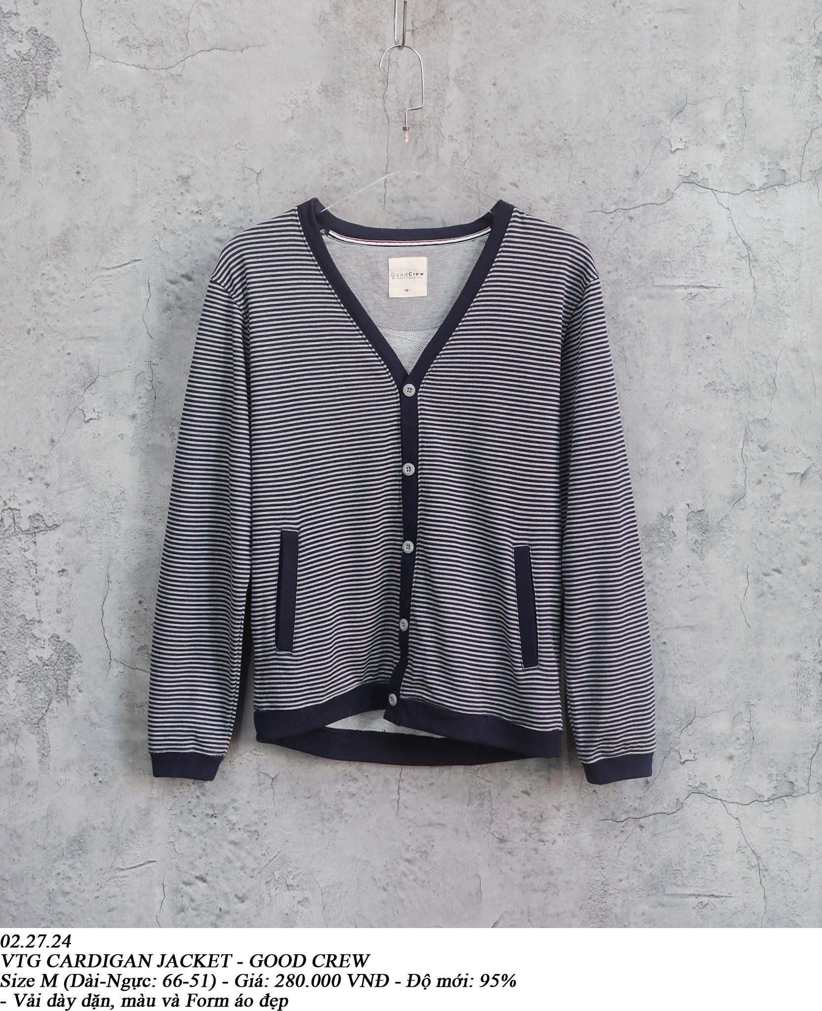 02.27.24 - VTG CARDIGAN JACKET - GOOD CREW