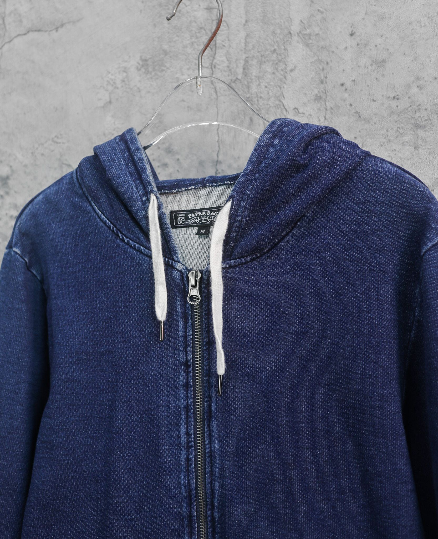 02.27.24 - VTG INDIGO WASH ZIP UP HOODIE - PAPER BAG