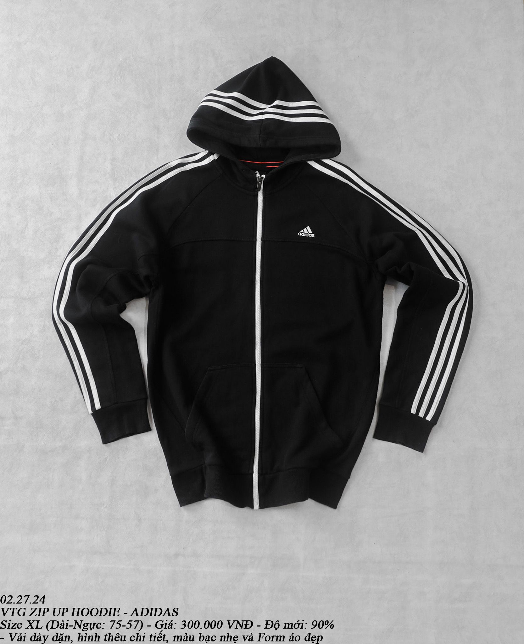 02.27.24 - VTG ZIP UP HOODIE - ADIDAS