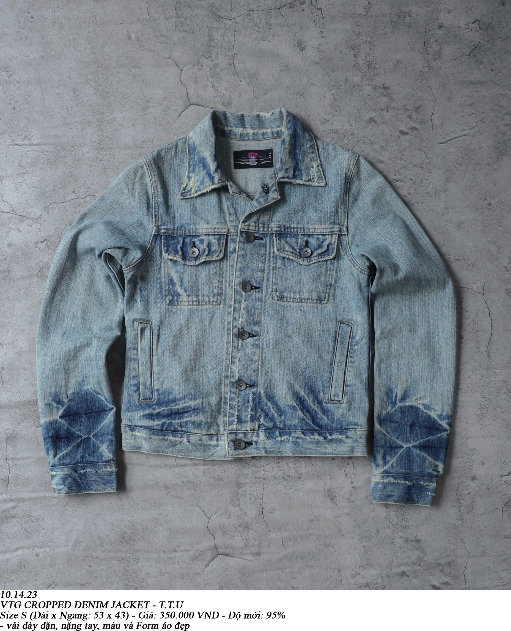 10.14.23 - VTG CROPPED DENIM JACKET - T.T.U