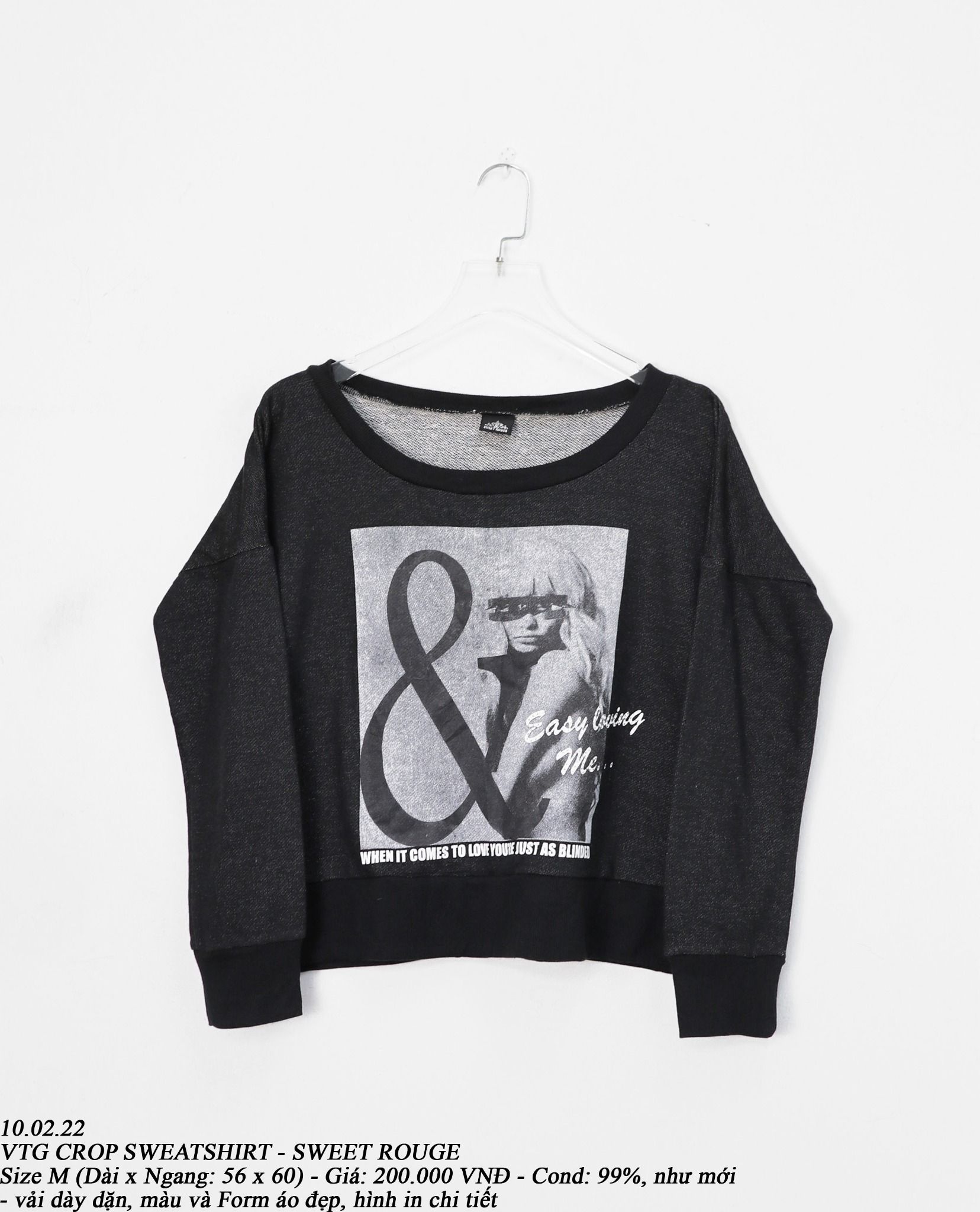 10.02.22 - VTG CROP SWEATSHIRT - SWEET ROUGE