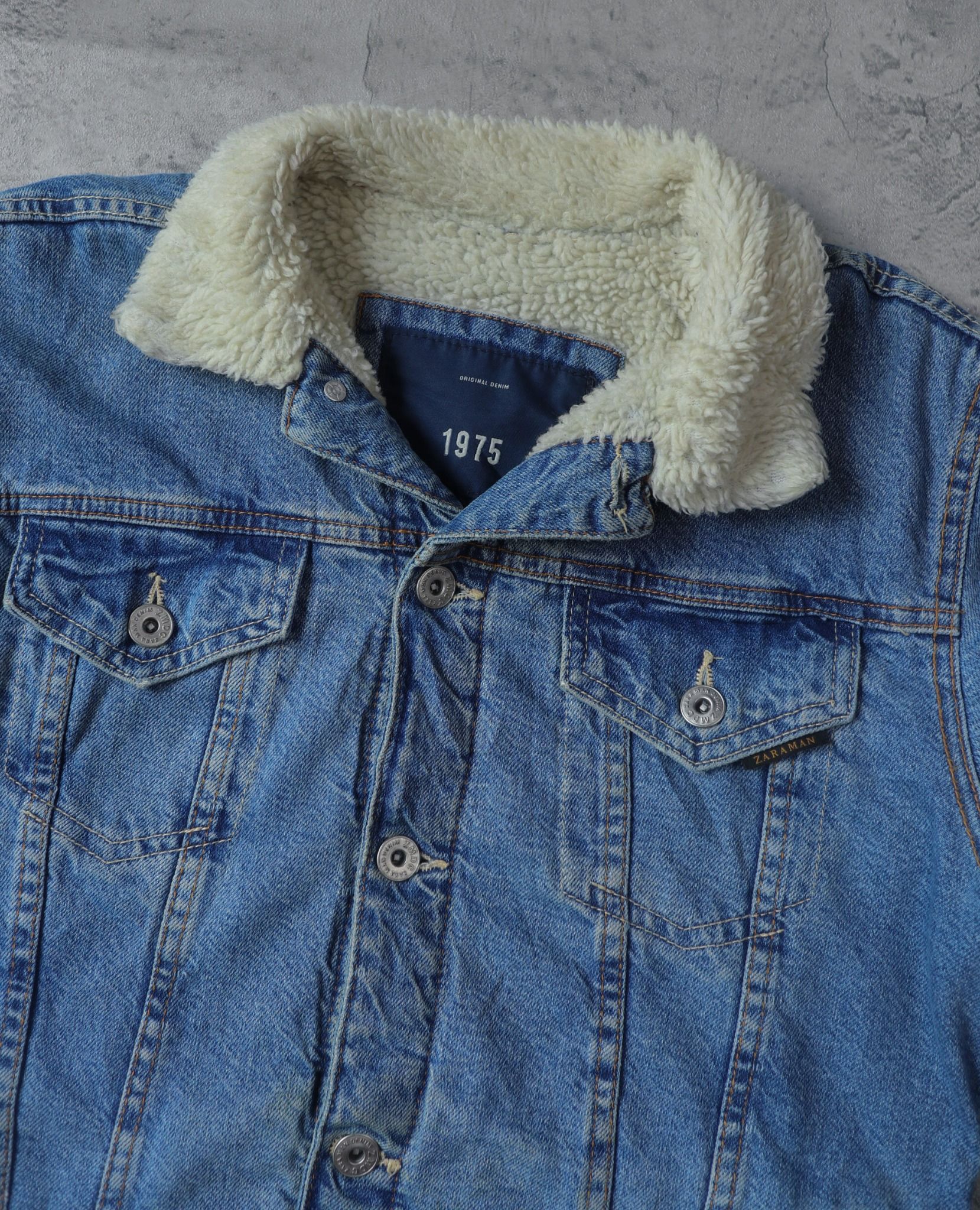 10.06.23 - VTG SHERPA LINED DENIM JACKET - ZARA MAN