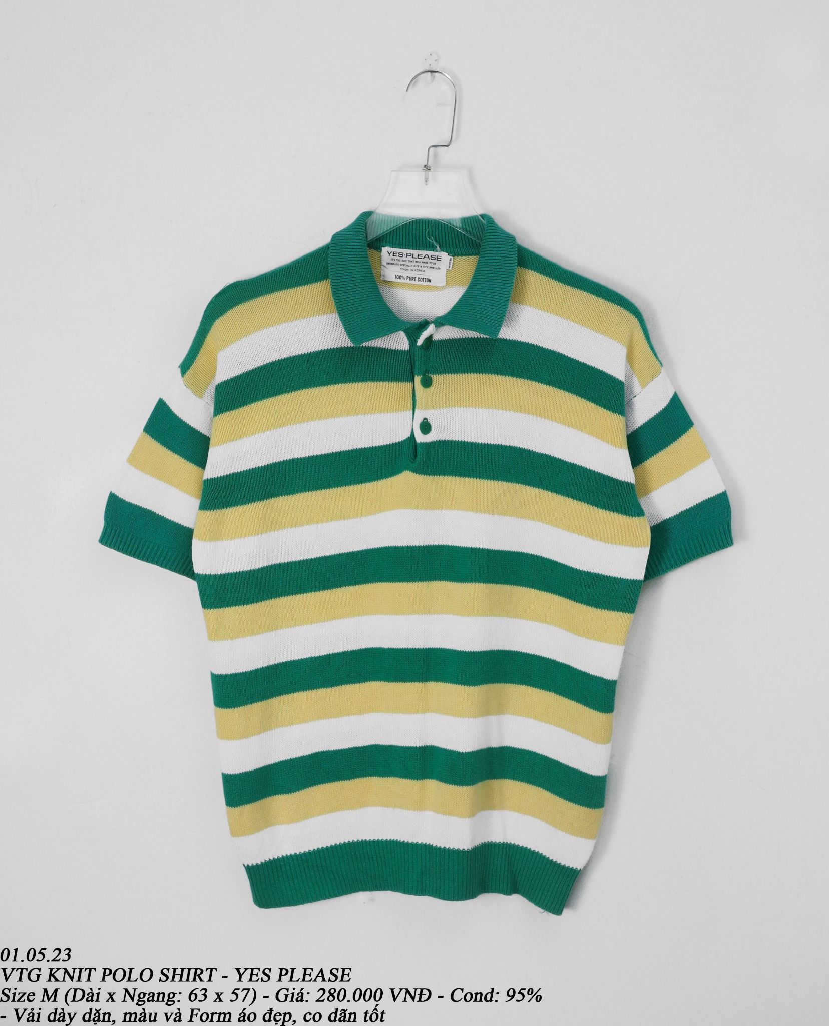 01.05.23 - VTG KNIT POLO SHIRT - YES PLEASE