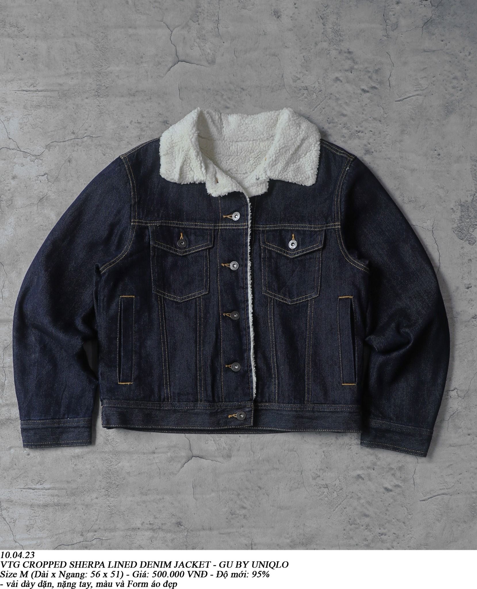 10.04.23 - VTG SHERPA LINED DENIM JACKET - GU BY UNIQLO