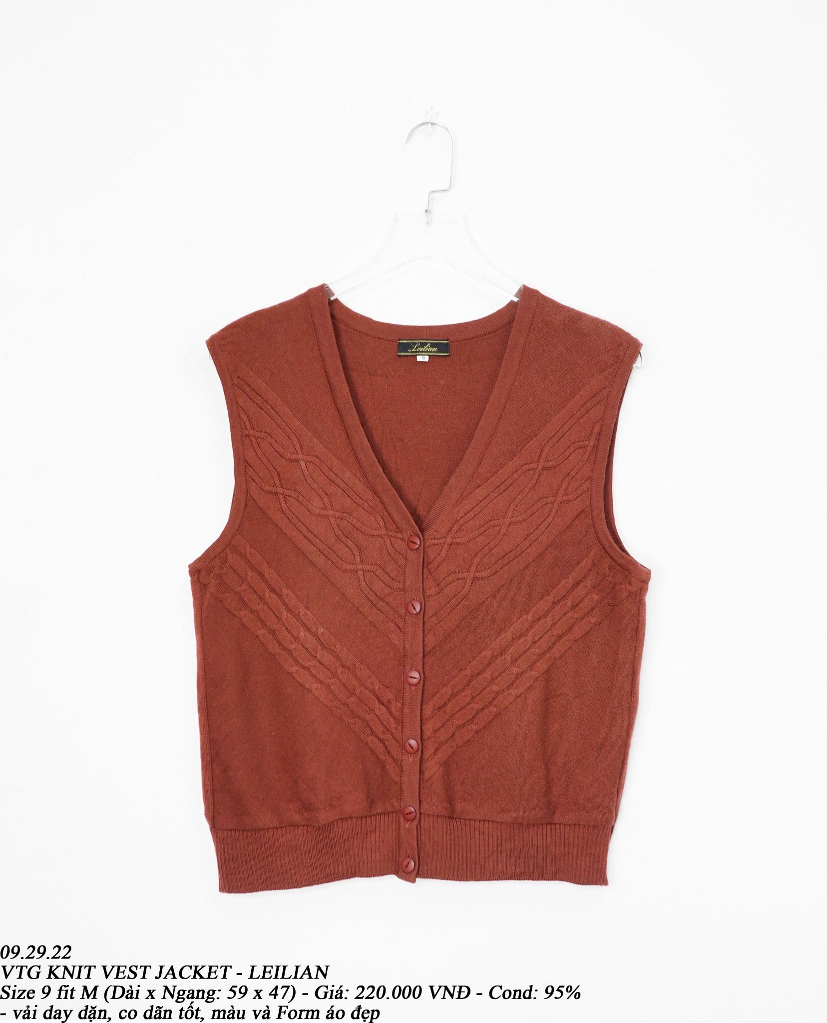 09.29.22 - VTG KNIT VEST JACKET - LEILIAN