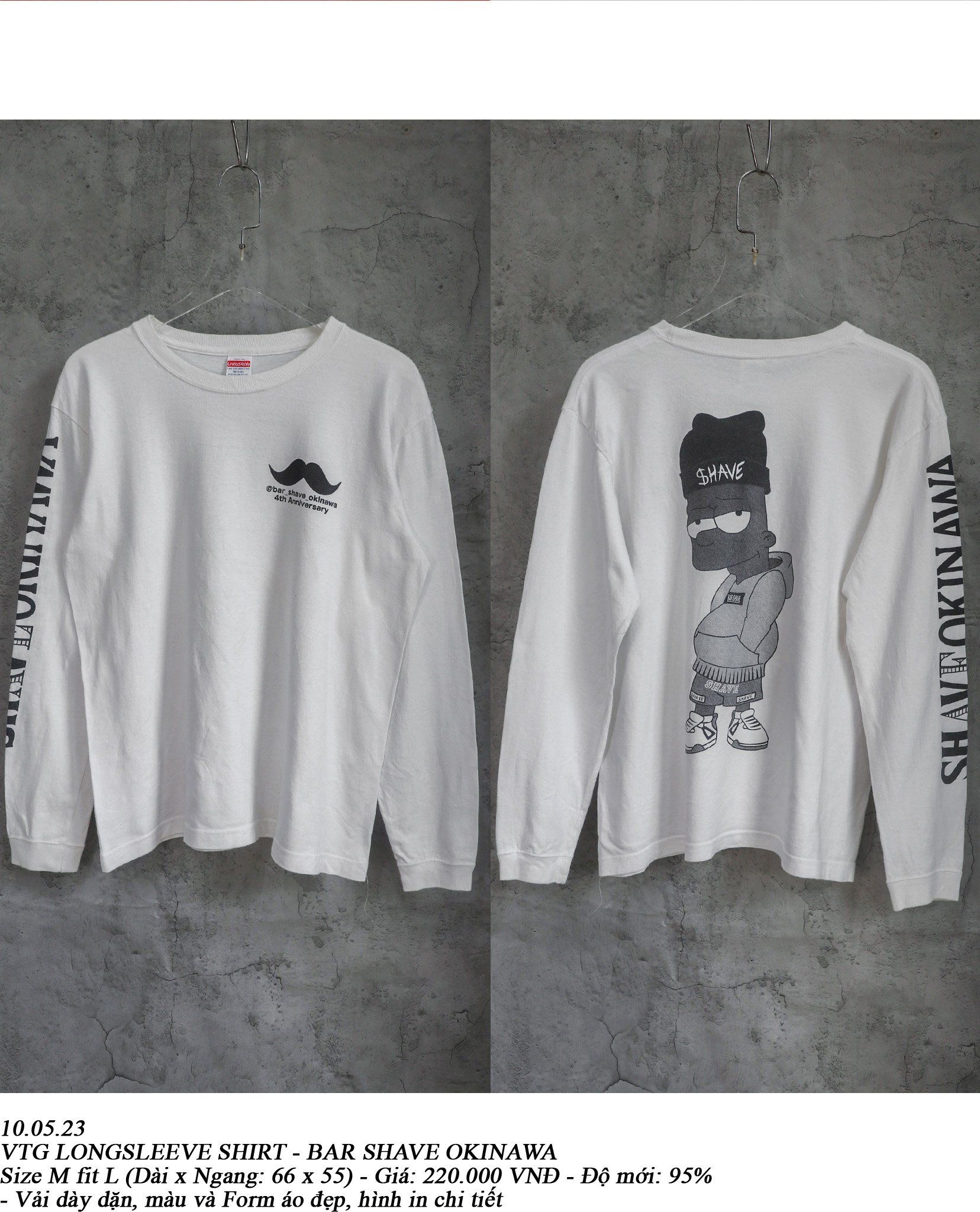 10.05.23 - VTG LONGSLEEVE SHIRT - BAR SHAVE OKINAWA