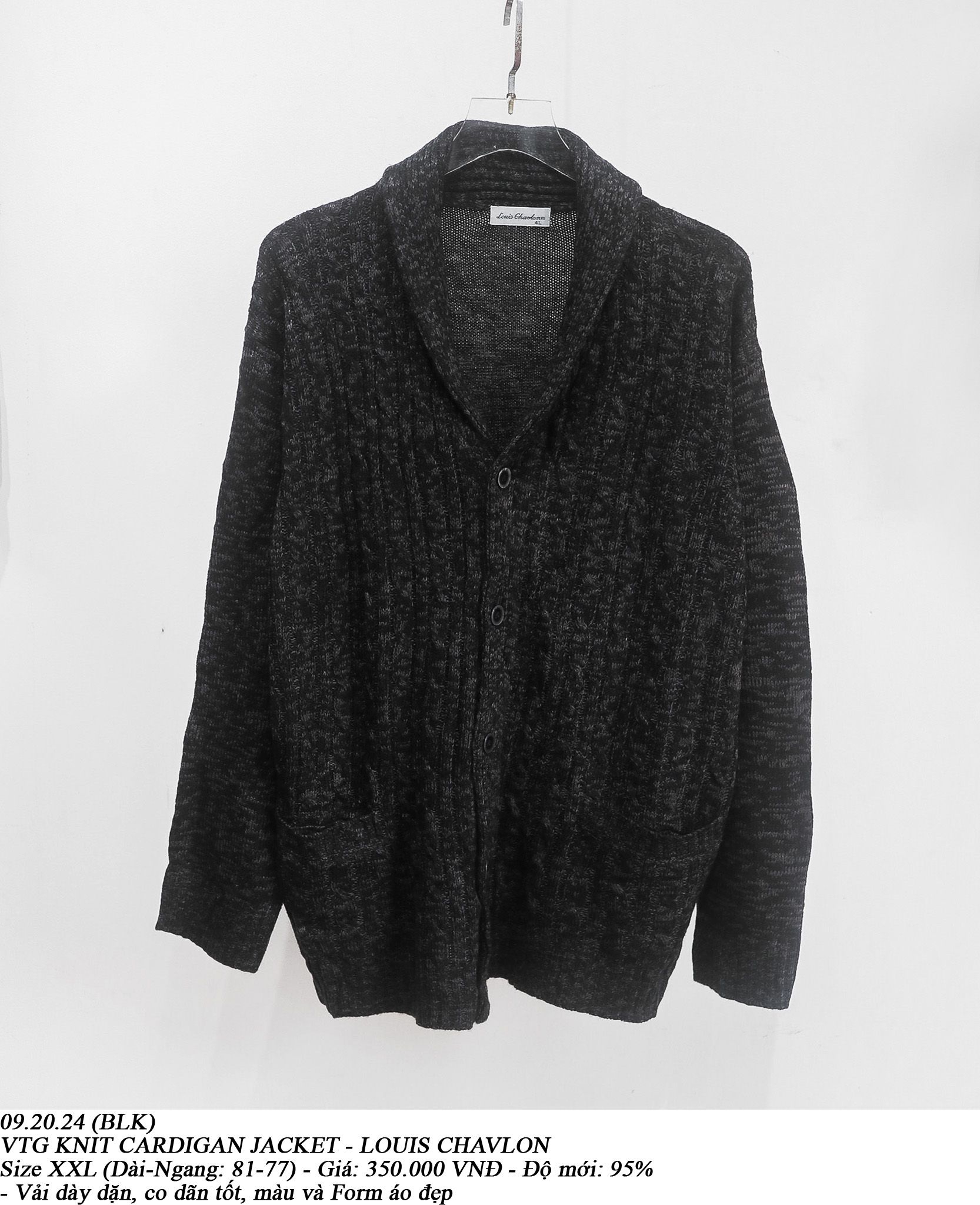 09.20.24 - VTG KNIT CARDIGAN JACKET - LOUIS CHAVLON