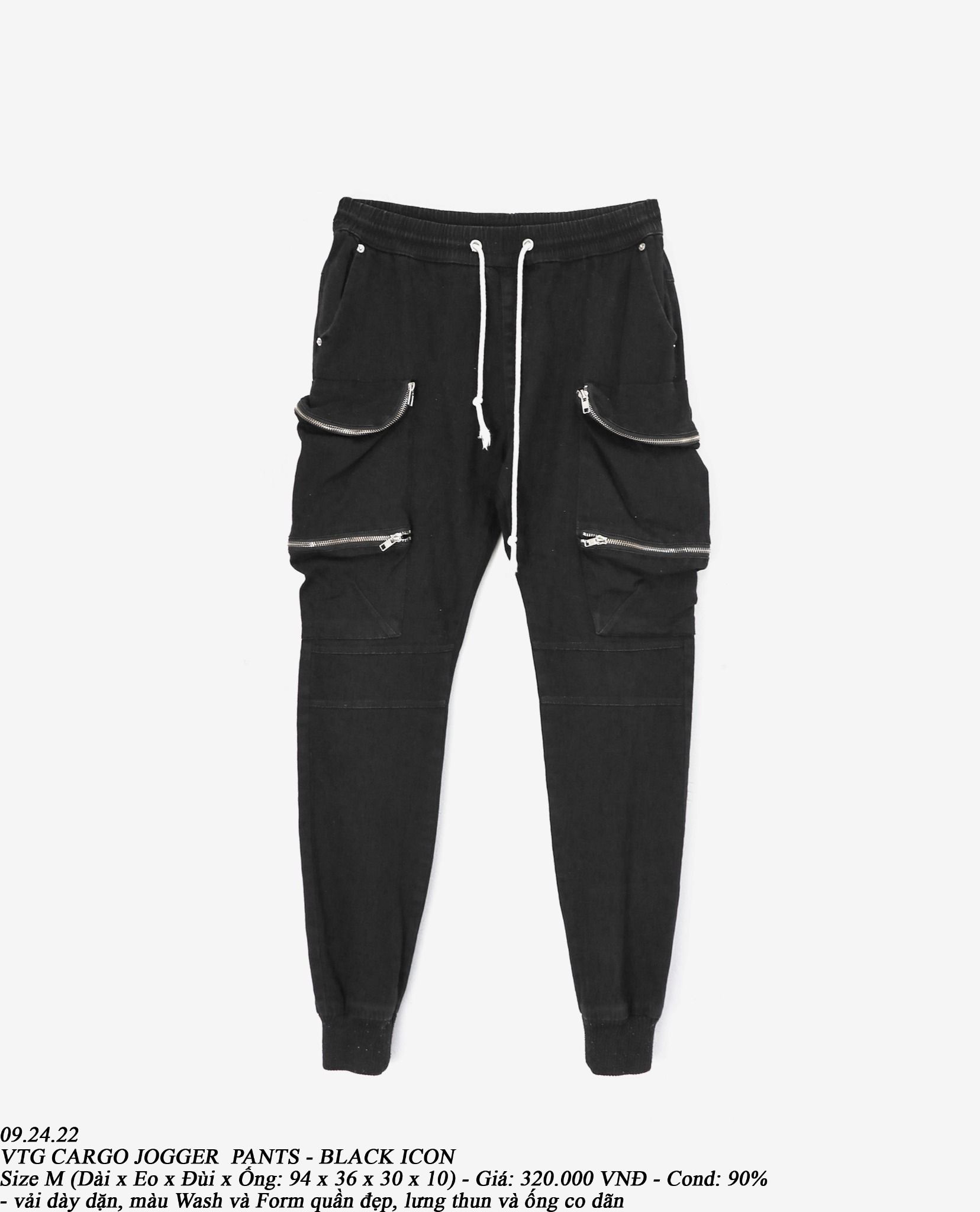 09.24.22 - VTG CARGO JOGGER PANTS - BLACK ICON